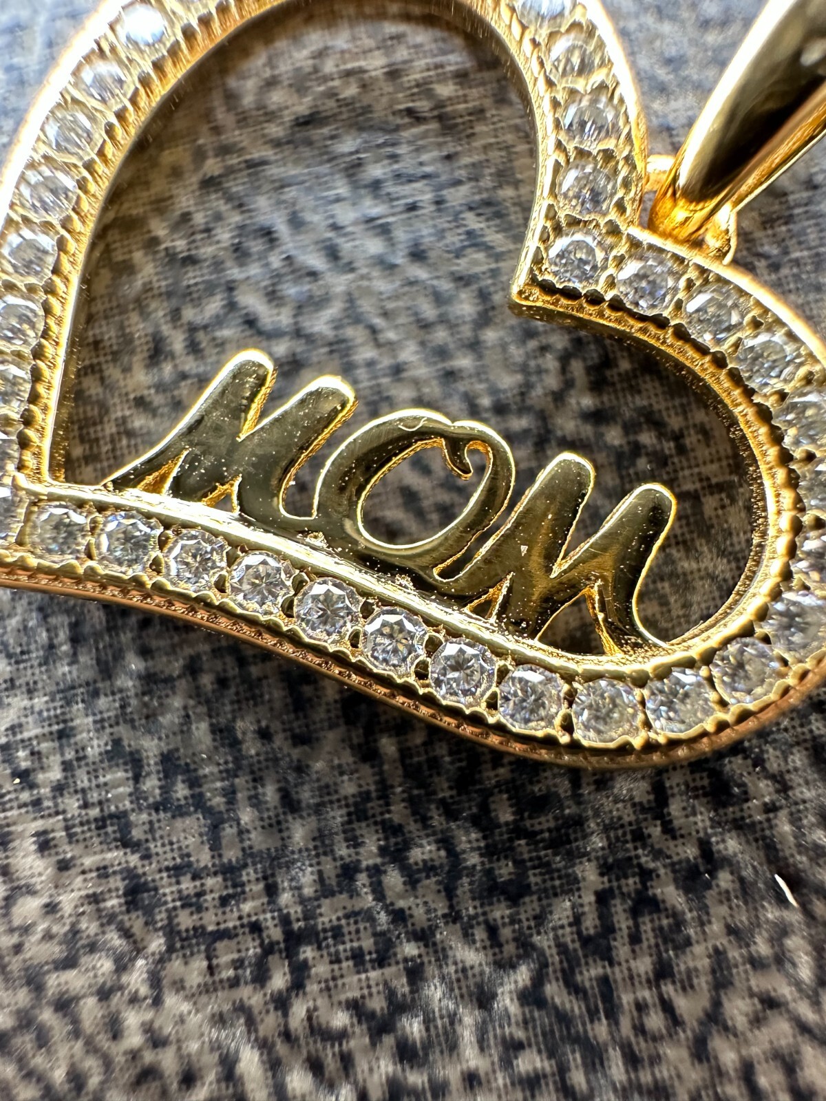 MOISSANITE 925 Silver/Gold Iced Mom Heart Shape Love Mother Day Pendant Necklace