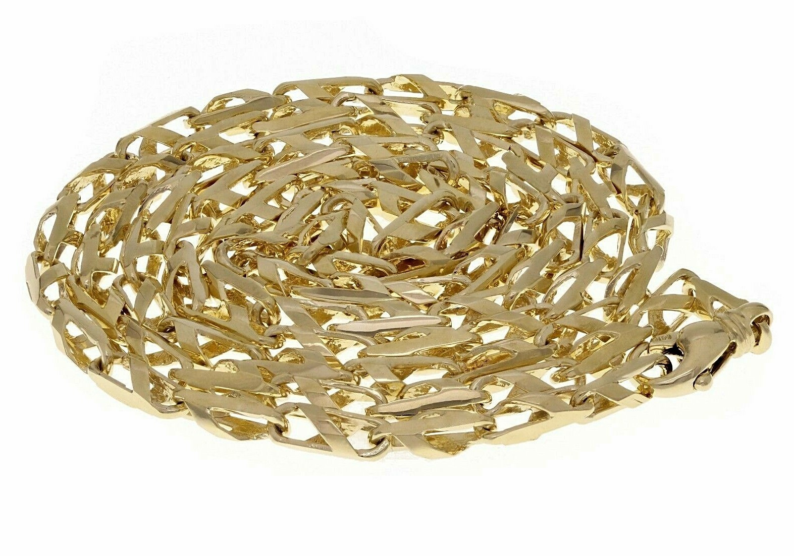 10k Yellow Gold Solid Handmade Fashion Link Necklace 22″ 5.3mm 33 grams