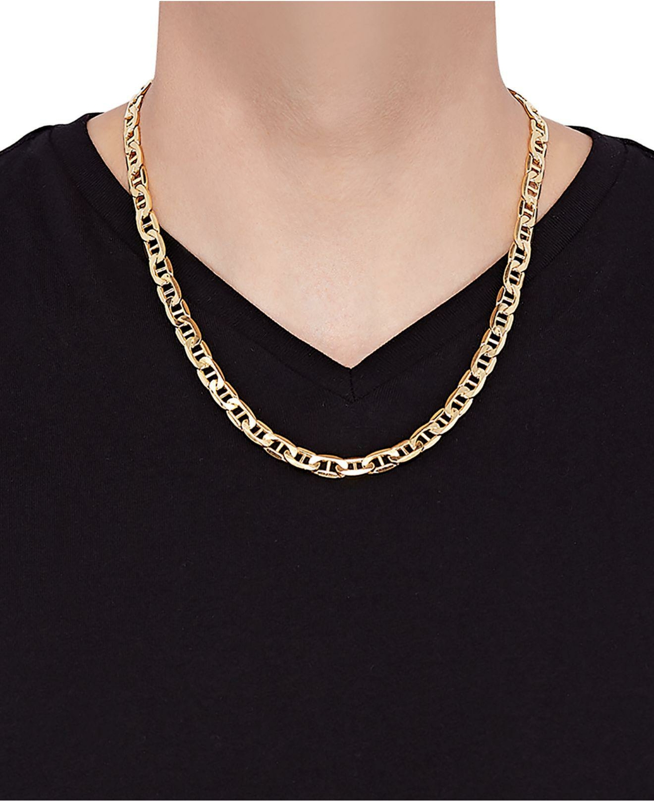 Designer Inspired 18K Gold Filled 3mm 20″ Flat Mariner Link Chain Necklace L081N
