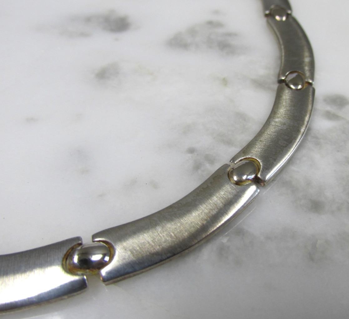 Sterling Silver Fashion Link Necklace ~ 16-1/2″ ~ 40grams ~ 11-I900