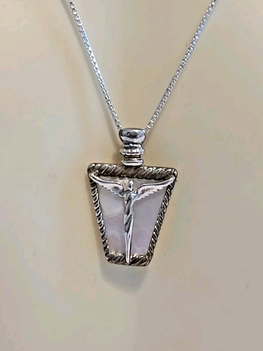 ANGELS OF RECONCILIATION by Lavaggi Mother of Pearl and Sterling Silver NOS