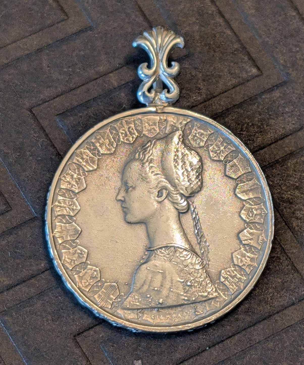 Silver Genuine 500 Lire Italian Coin Pendant 925 Bail