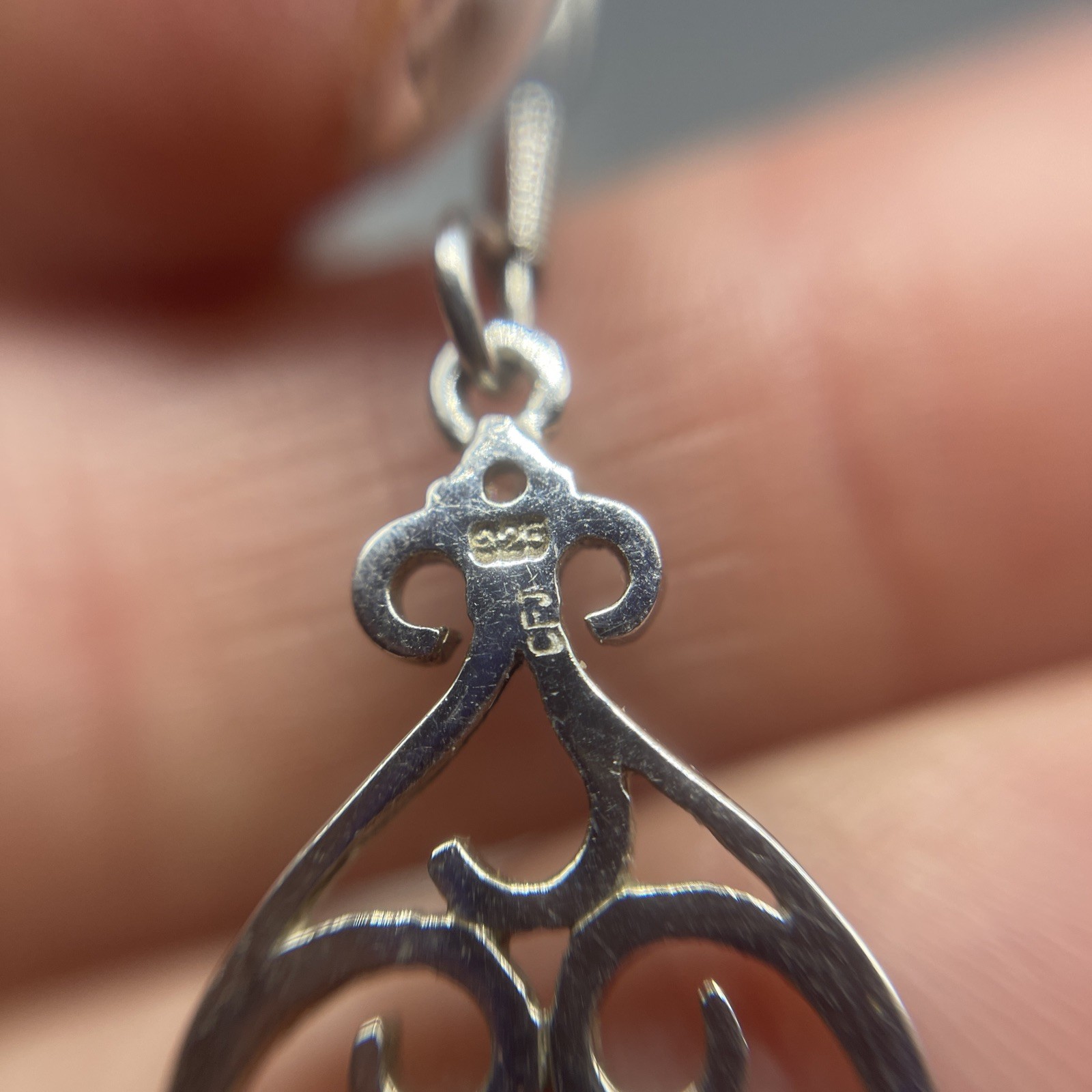Stunning 925 Sterling Silver Dangle Earrings **A MUST SEE BEAUTIFUL** #I190