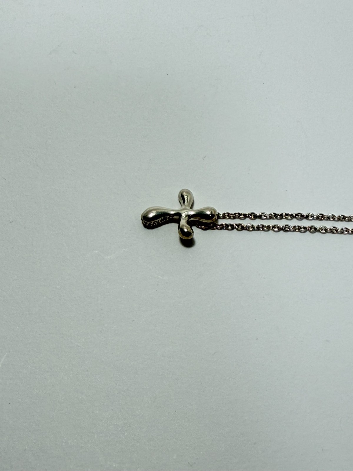 Tiffany & Co. Cross Small Pendant Necklace Peretti Silver925 excellent F/S