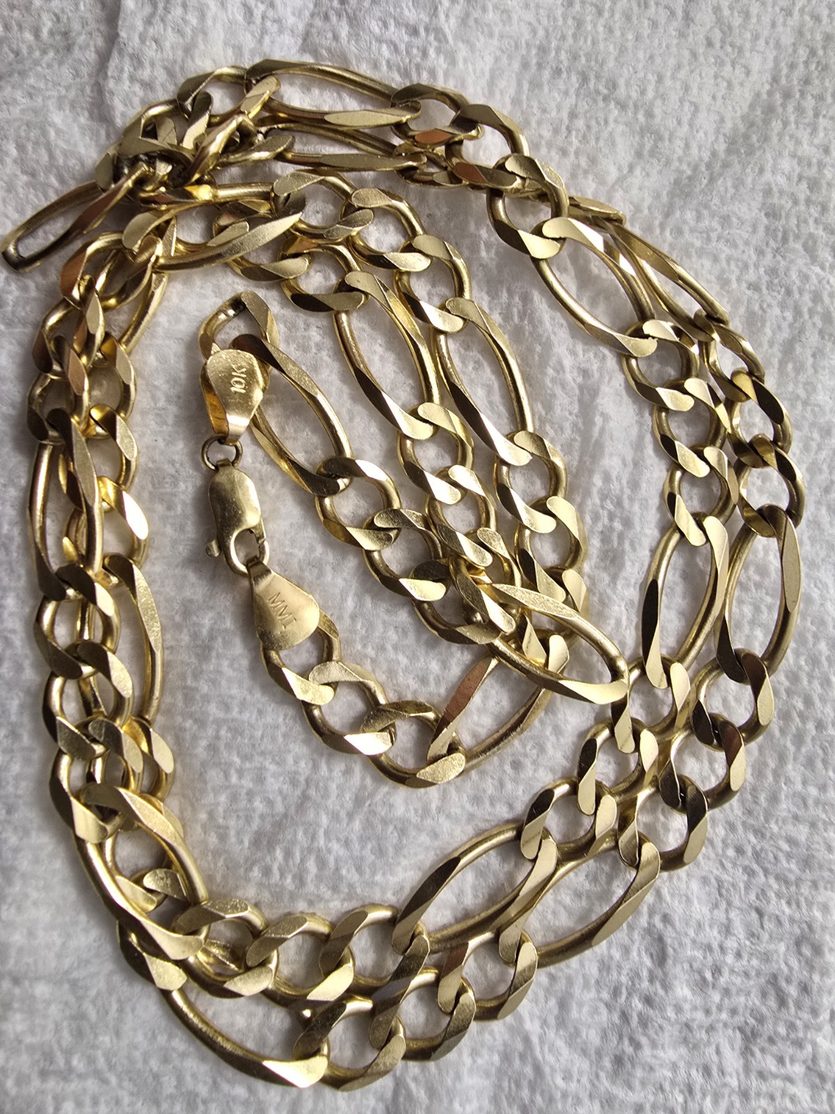 10k Figaro Solid Gold Necklace 46.38 Grams 30 Inches