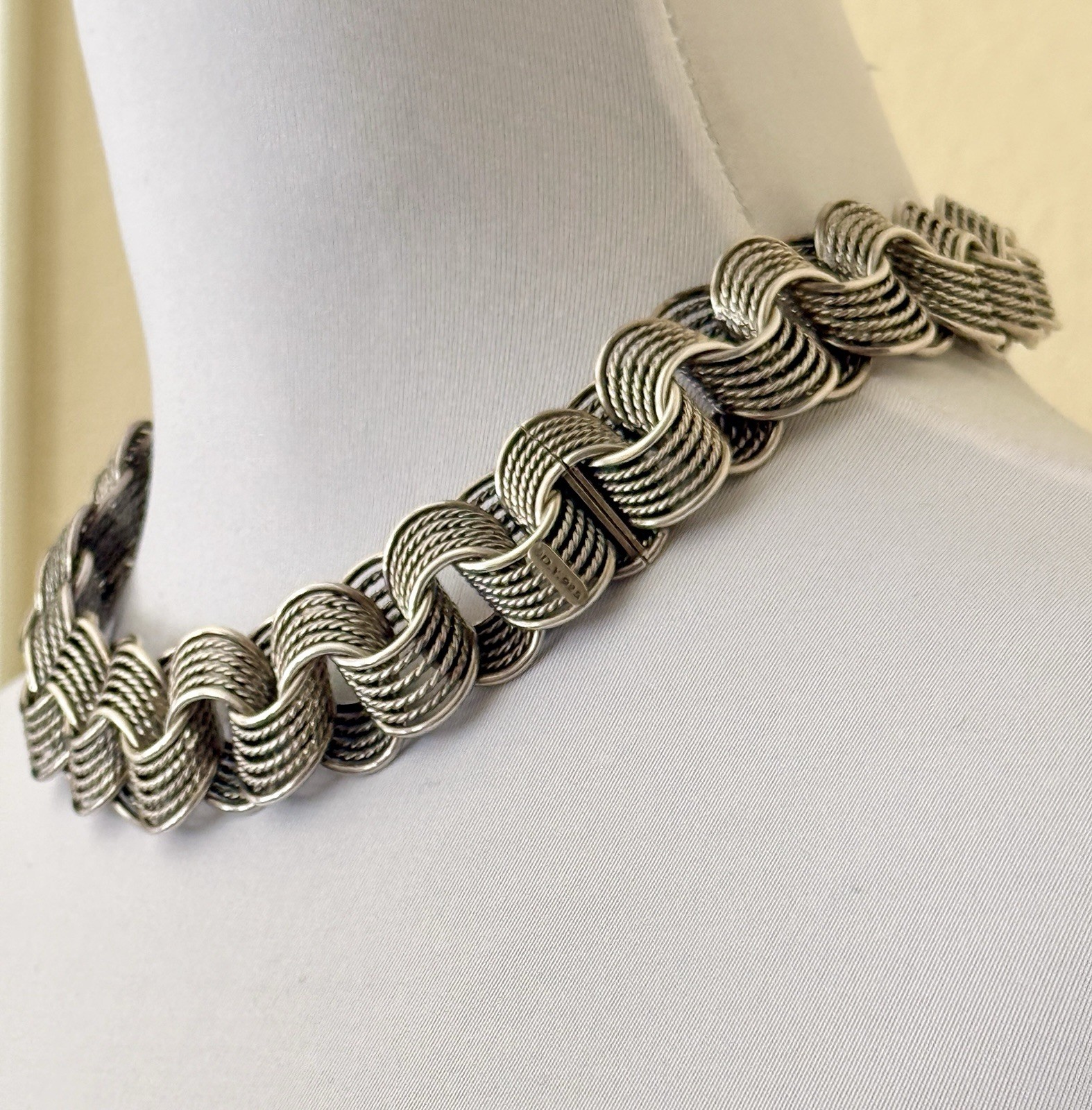 David Yurman Origami Chain Link Necklace Sterling Silver Original Box 18” 188gr
