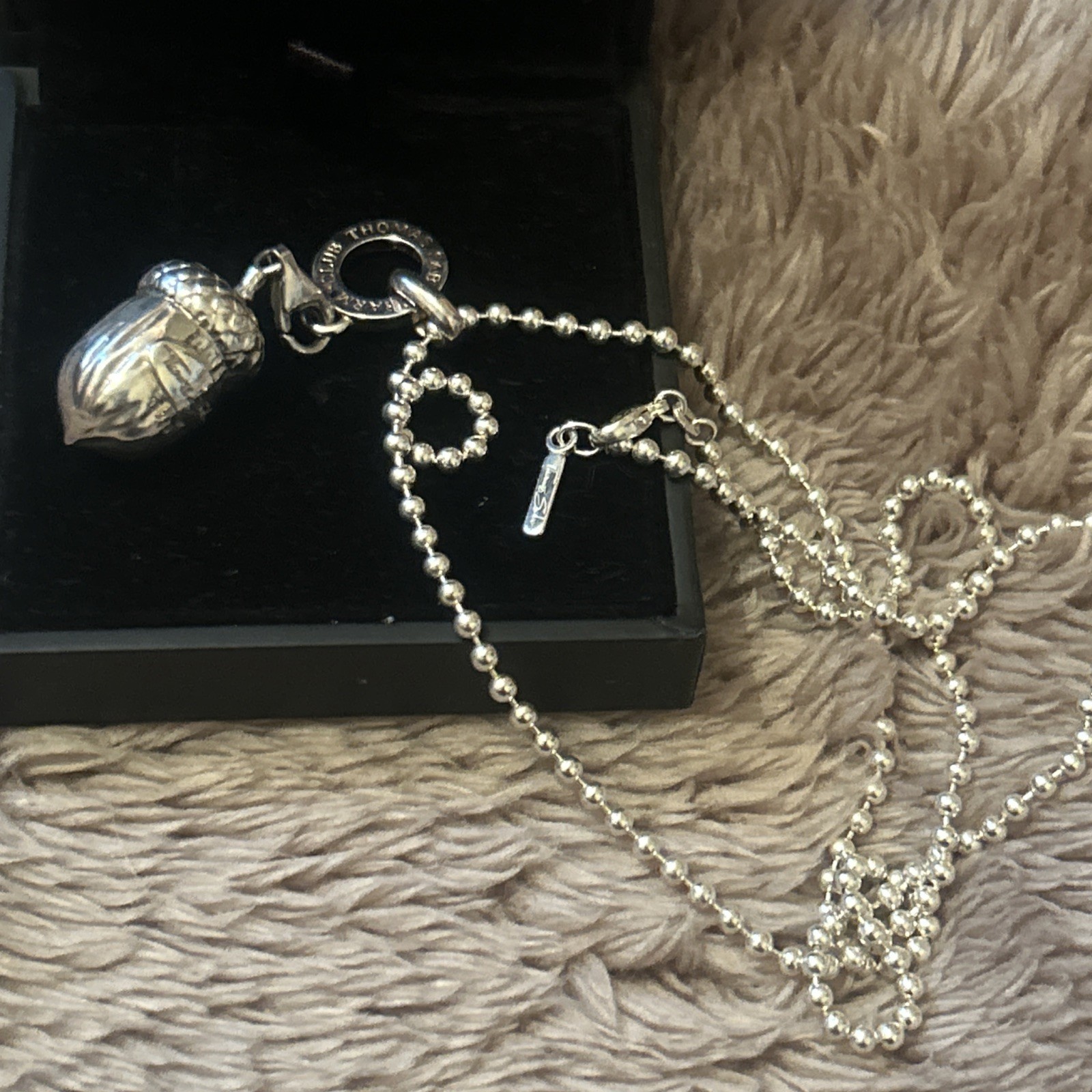 Rare Retired Thomas Sabo Sterling Silver Heavy 3D Acorn Pendant & 52cm TS Chain