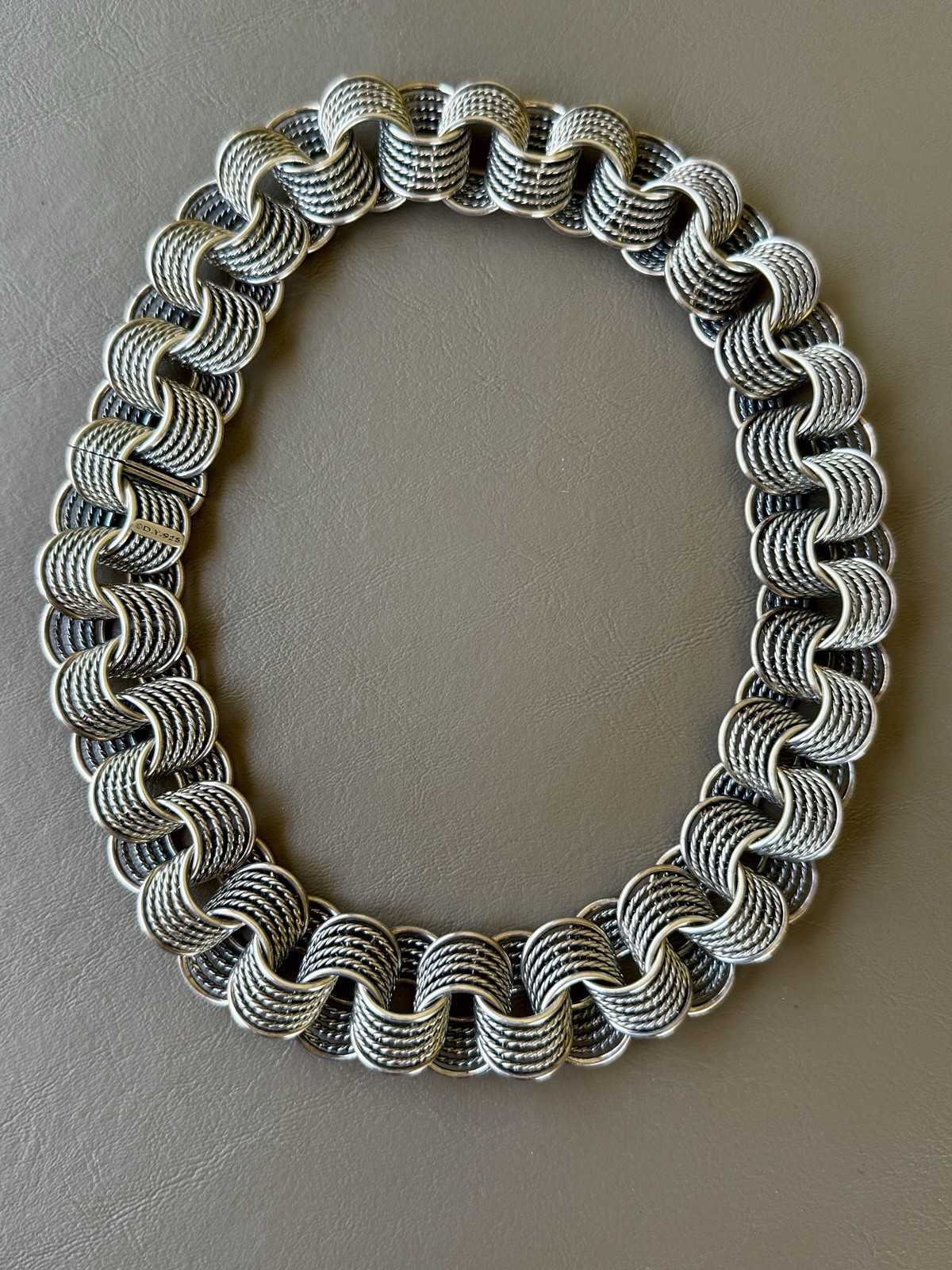 David Yurman Origami Chain Link Necklace Sterling Silver Original Box 18” 188gr