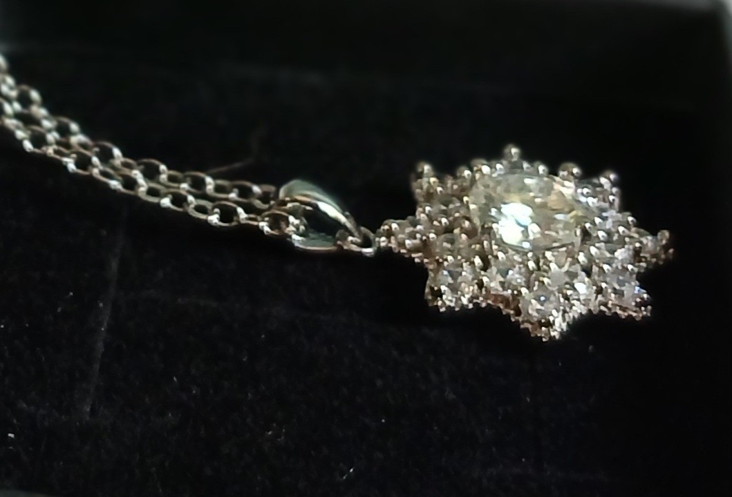Real Moissanite Necklace Pendant, Certified 1.0CT. Tested GRA certificate Incl.