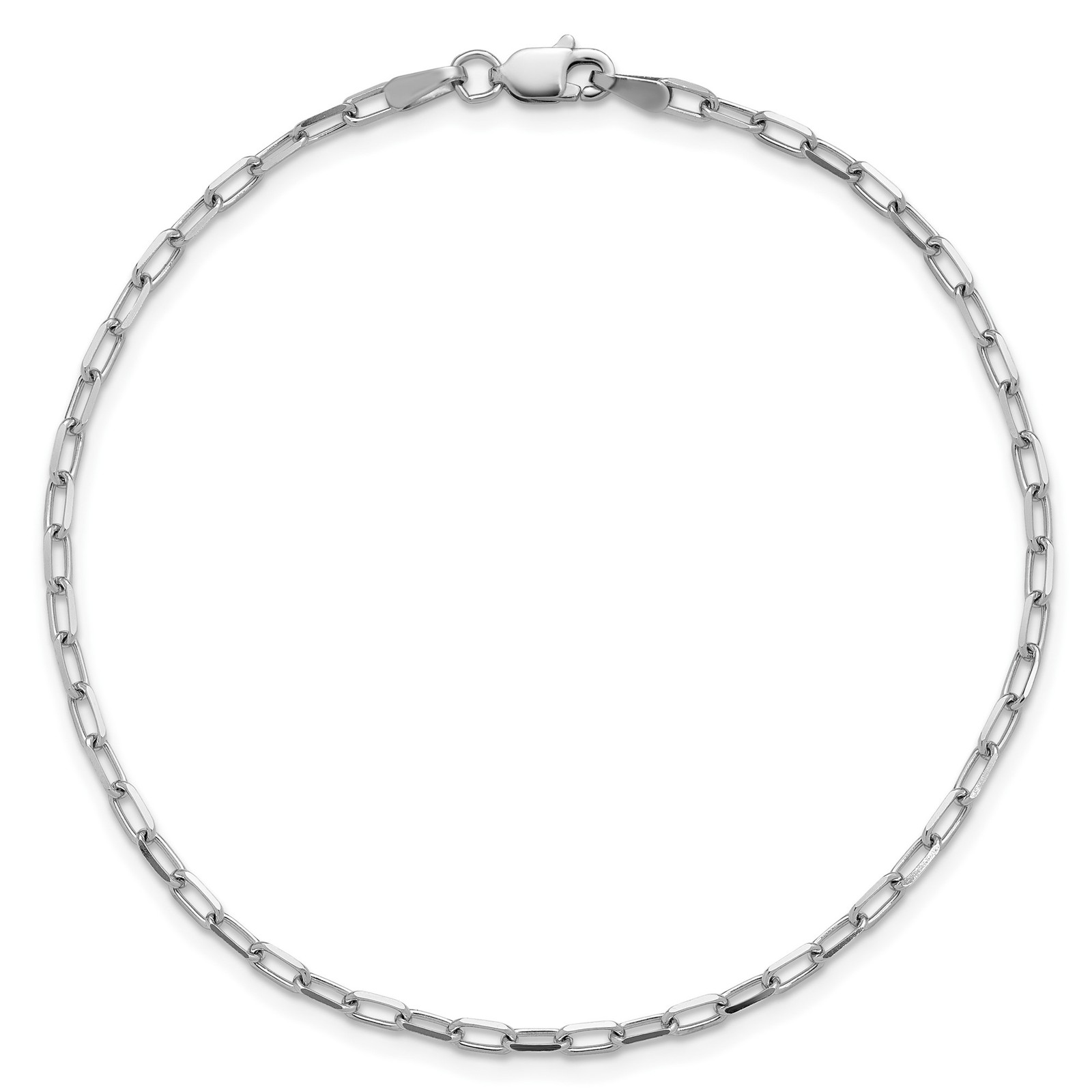 14K White Gold 2.1-3.5mm Paperclip Chain Necklace 7-30 Inch Mens Womens