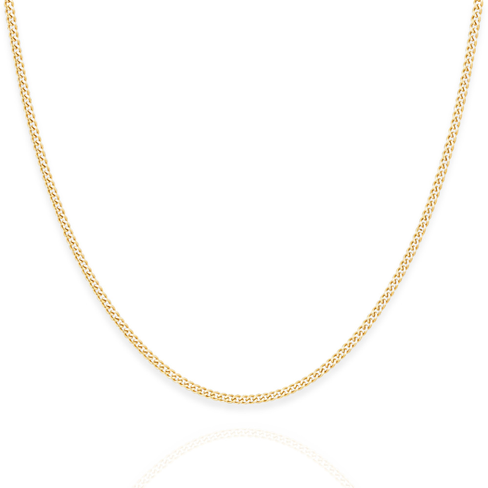 14K Gold Plated Sterling Silver Curb Chain Necklace – 1.4mm