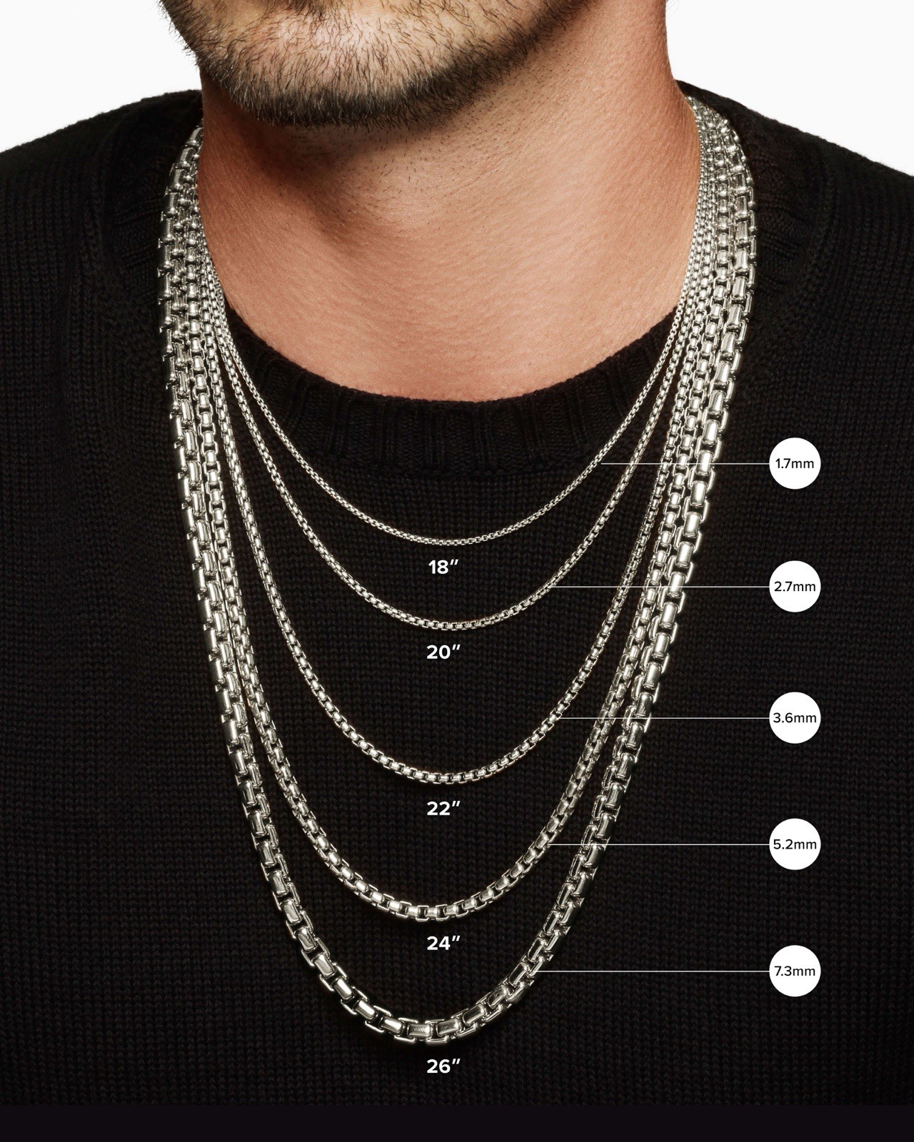 David Yurman 925 Sterling Silver 2.7mm Box Chain Necklace 22″