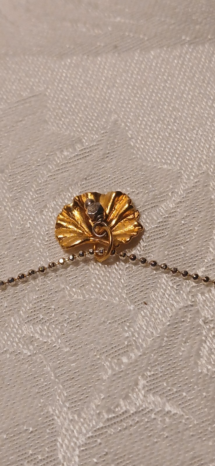 925 Silver Chain, 9.5″, 925 Gold filled Leaf, Charm, Chain, Tiny Dreidel Charm