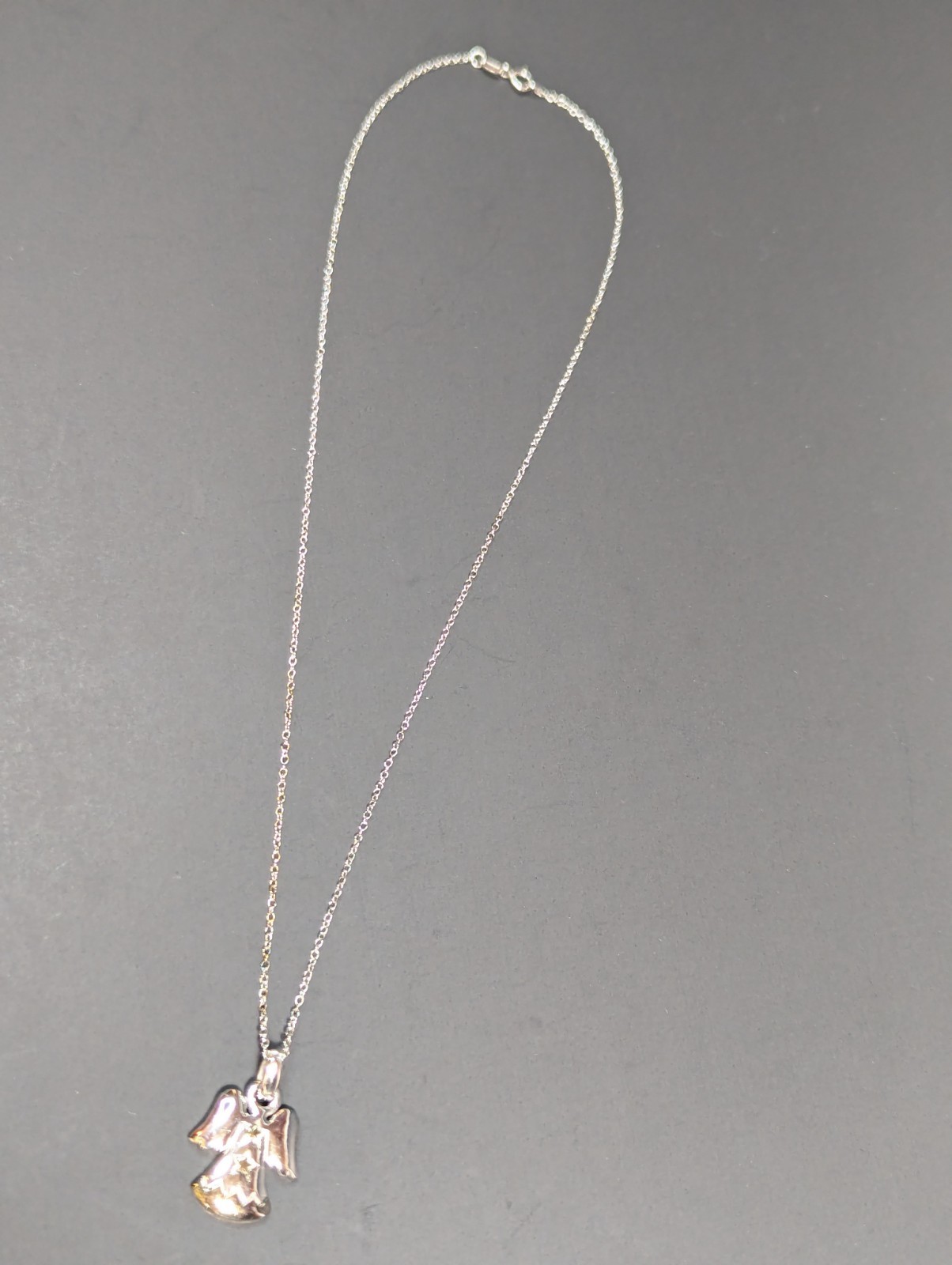 NF 925 Sterling Silver Angel Pendant 18″ Chain Necklace Thailand