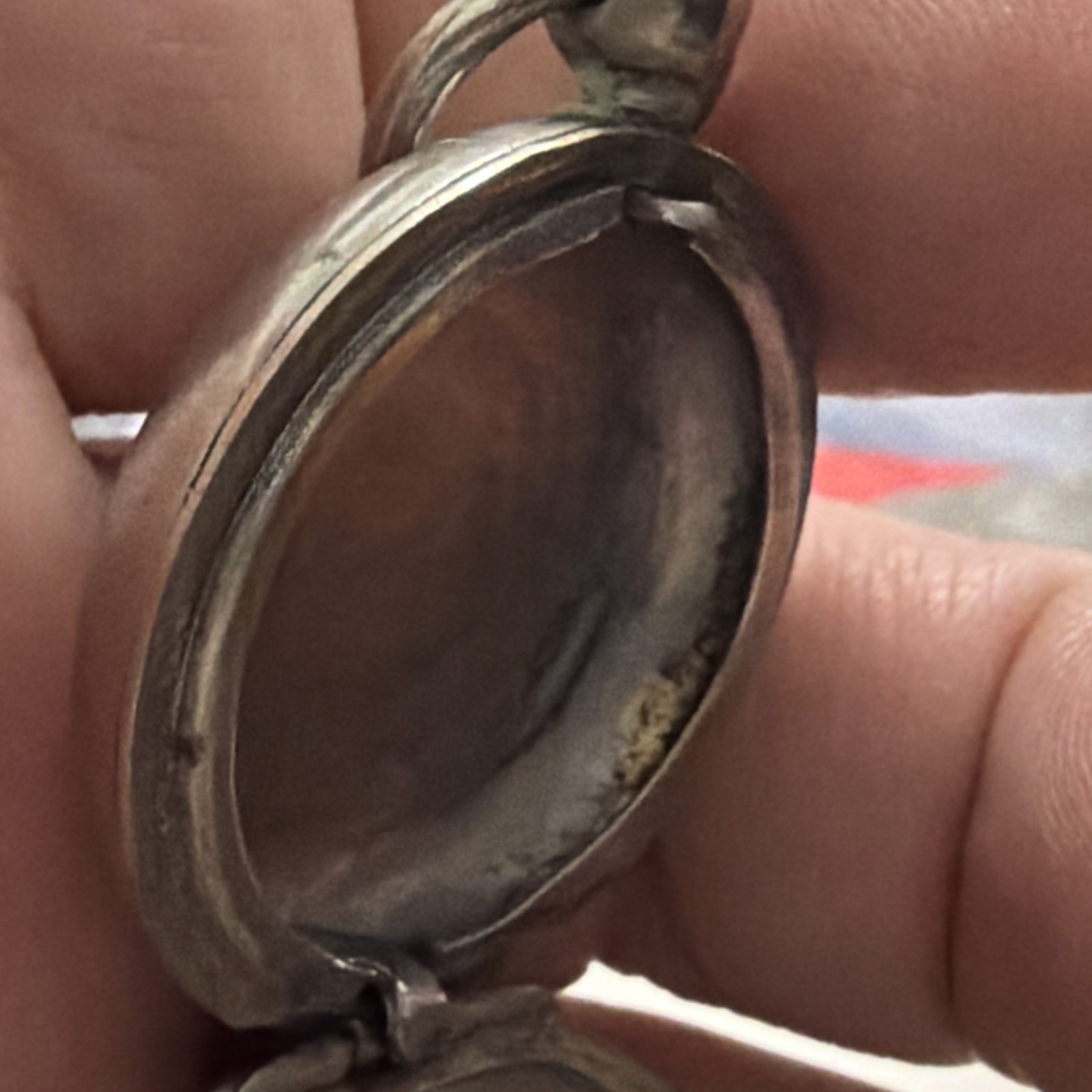 Vintage Albo Silver Locket/pendant With Black Oynx Stone And Engraved Detailing