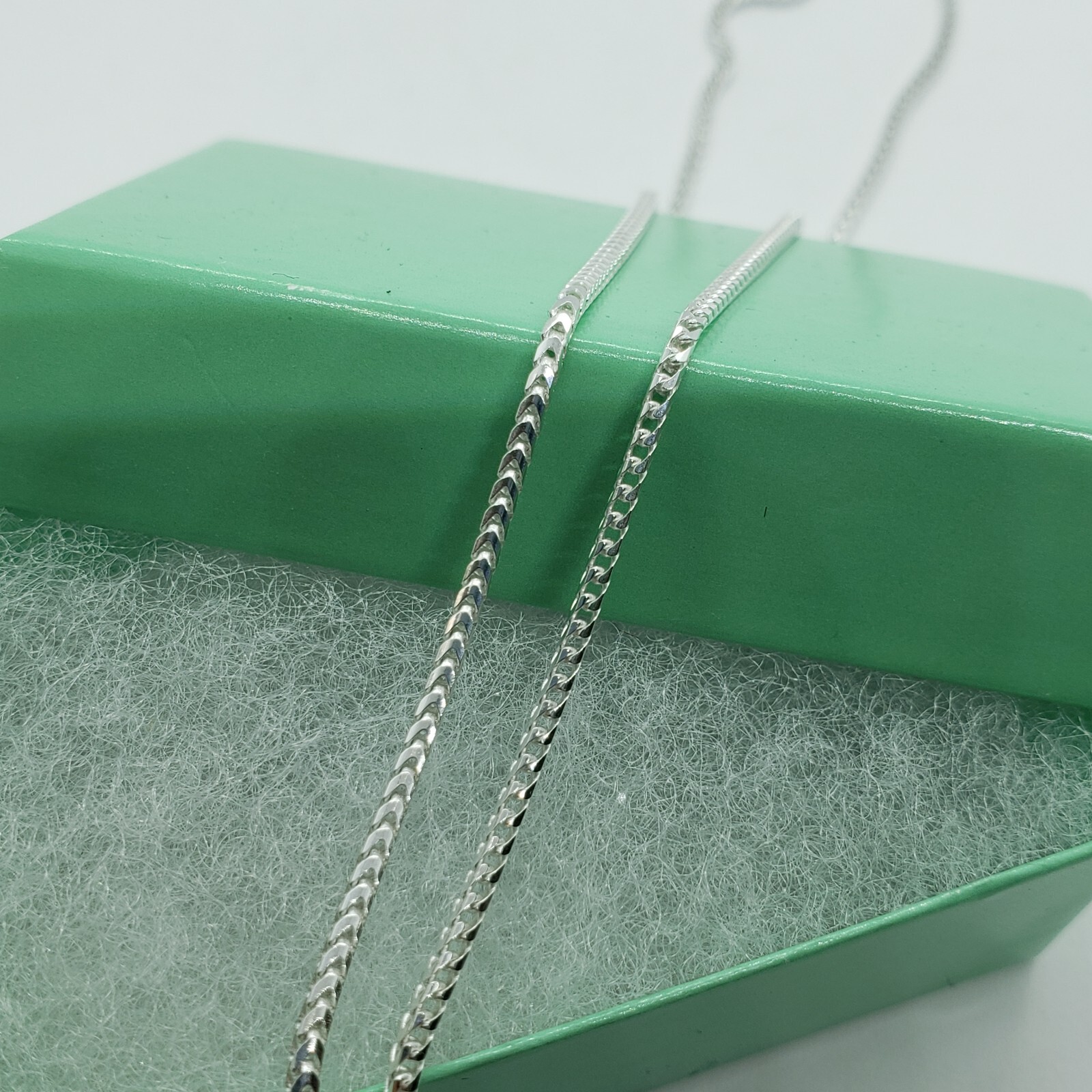 925 Sterling Silver Franco Chain Necklace Square Link Italy 1.5mm-2.5mm 16″-36″