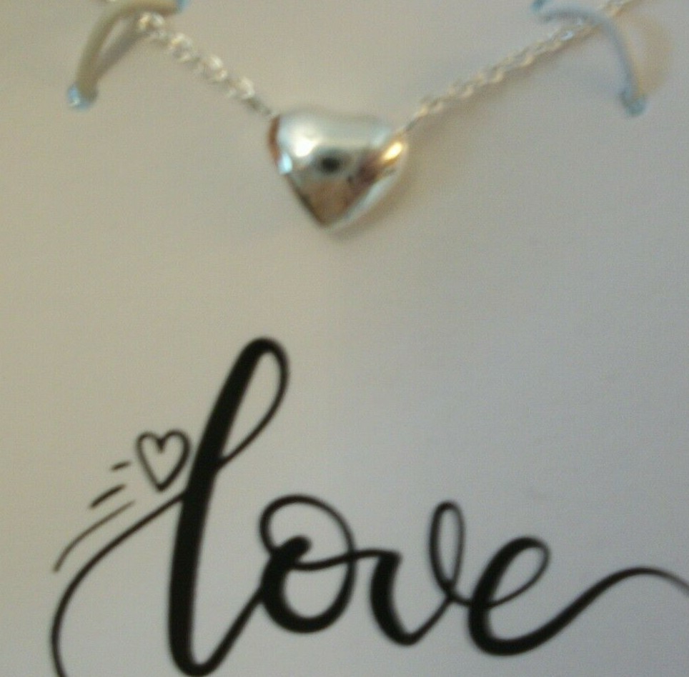 Heart Necklace Sterling Silver I Love You With My Whole Heart Gift of Love