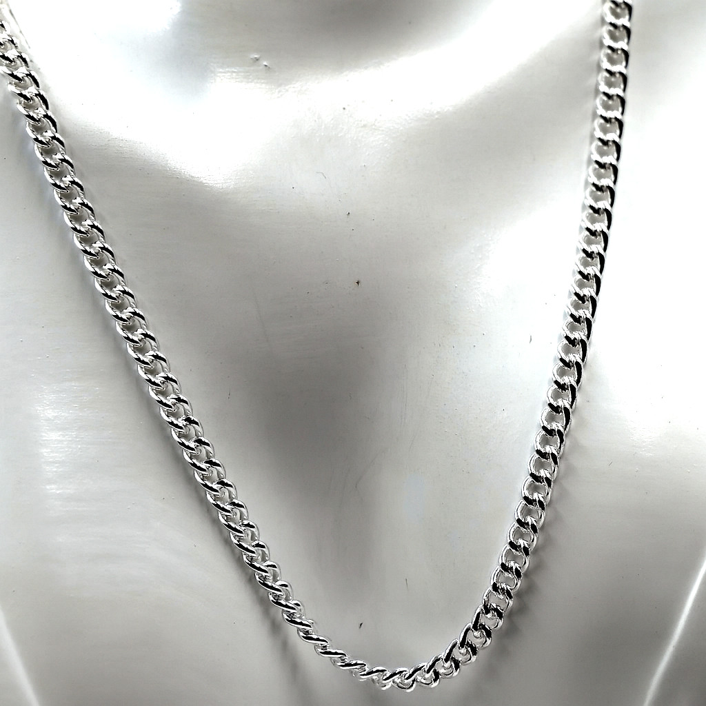 Sterling Silver 925 4mm Round Kerb Curb Chain Necklace 70cm – Free post