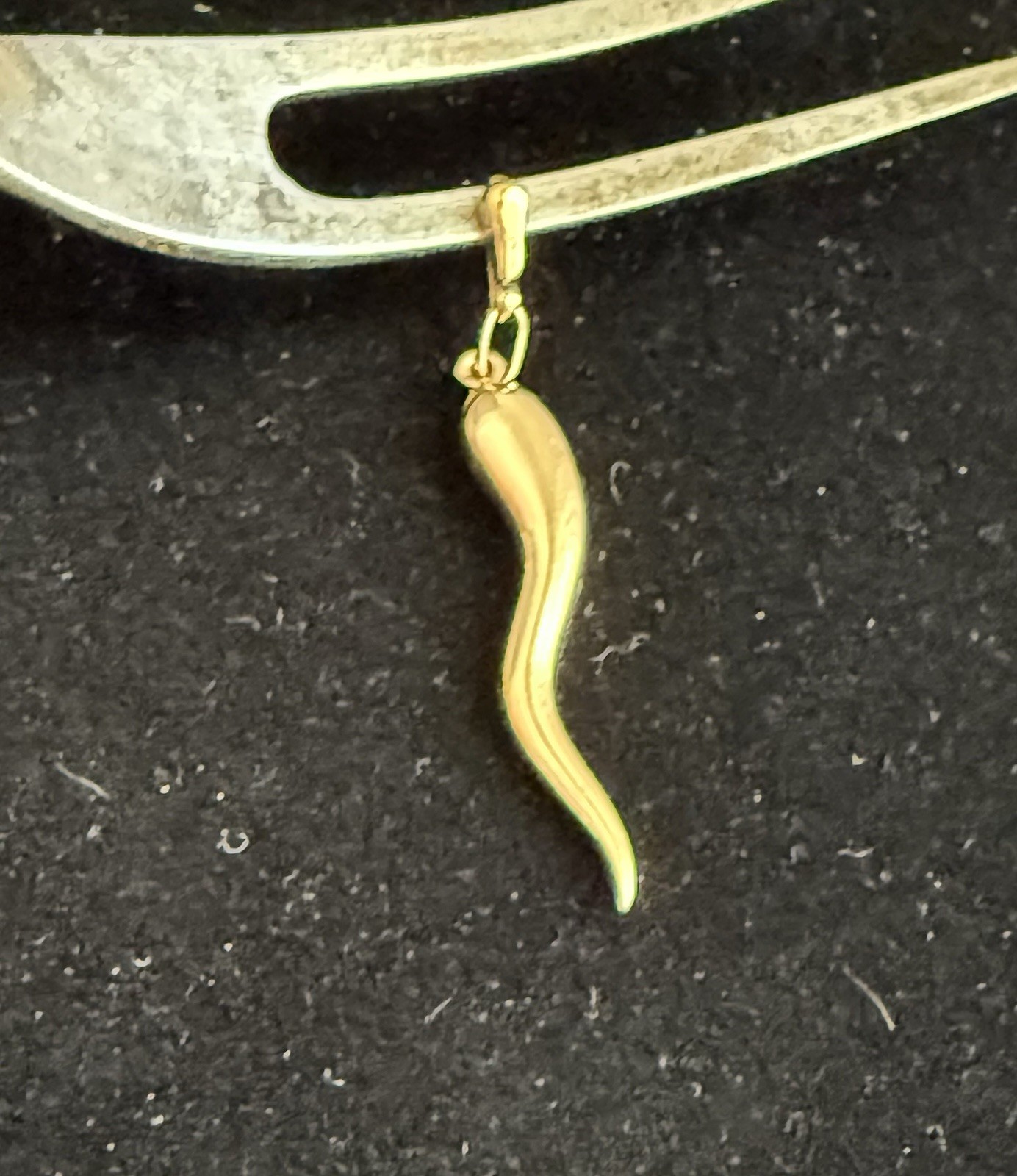 Italian Horn Pendant 14k solid GOLD 2.25″ Large Good Luck Charm Gold Cornicello