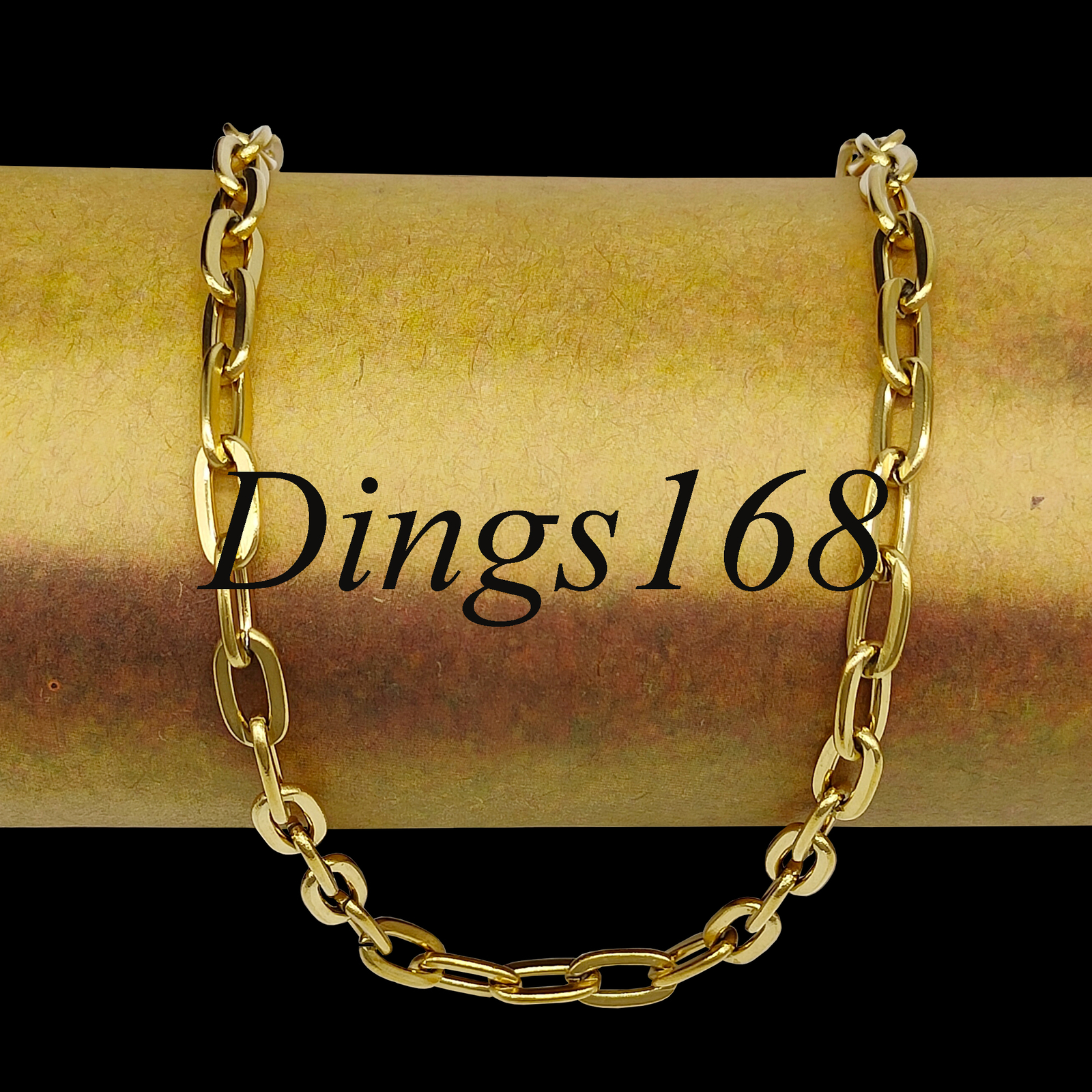 18K Yellow Gold Filled Tarnish-Resist 14″/16″ 5mm Wide Paper Clip Chain Necklace