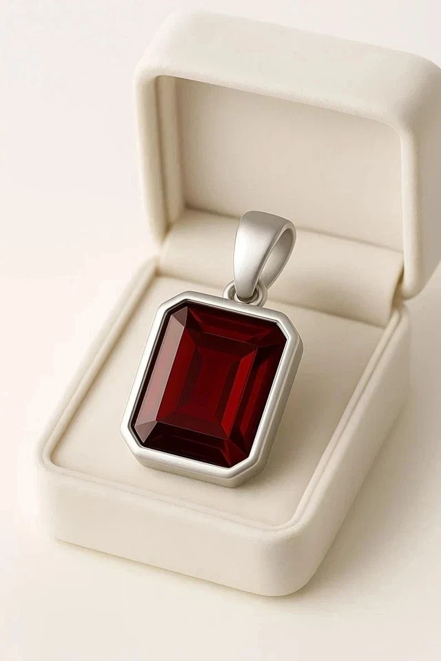 Certified 25 Ct Natural Red Painite Pendant in 925 Sterling Silver Best Gift