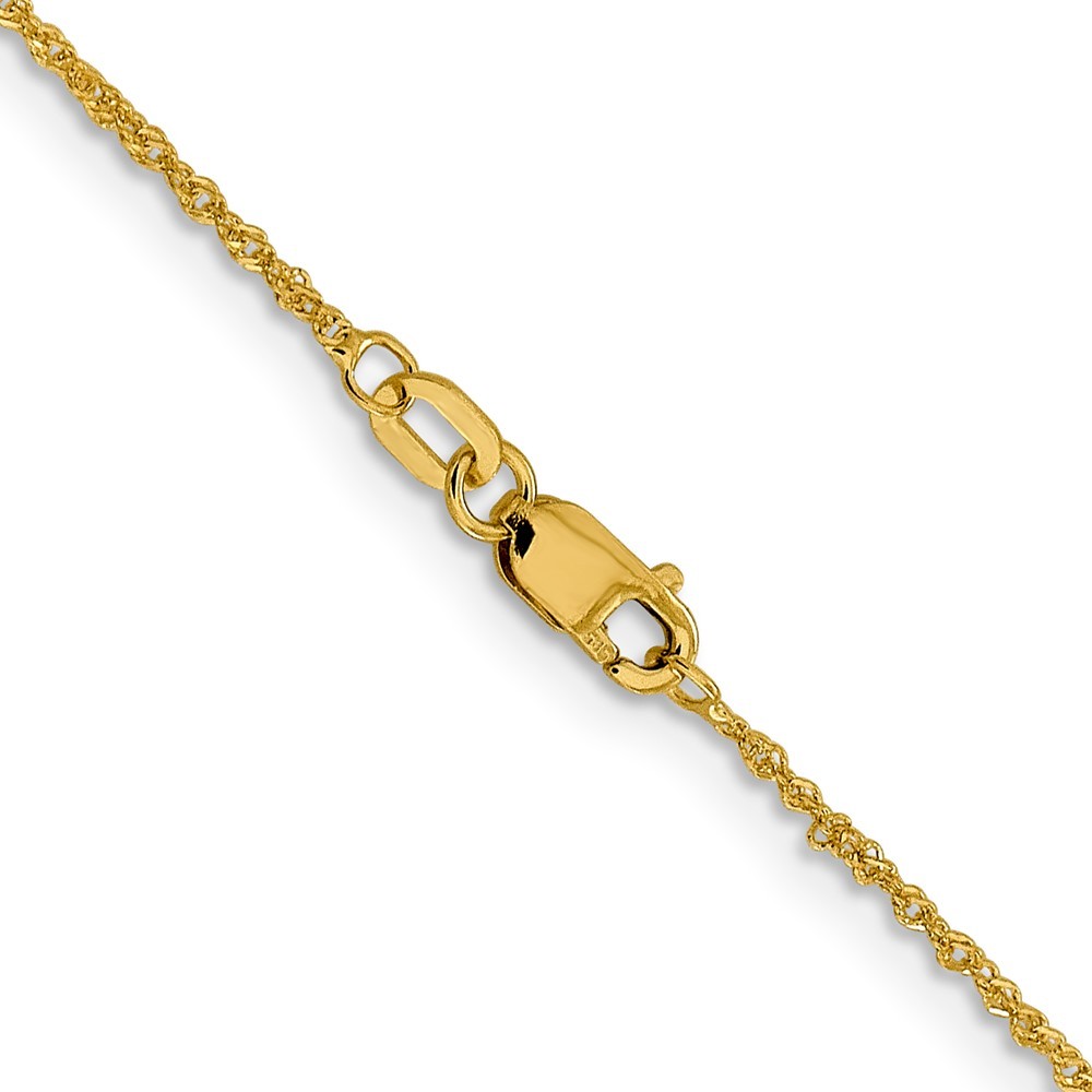 10k Yellow Gold 1mm Sparkle Singapore Chain Necklace 20″ for Women 1.22gm