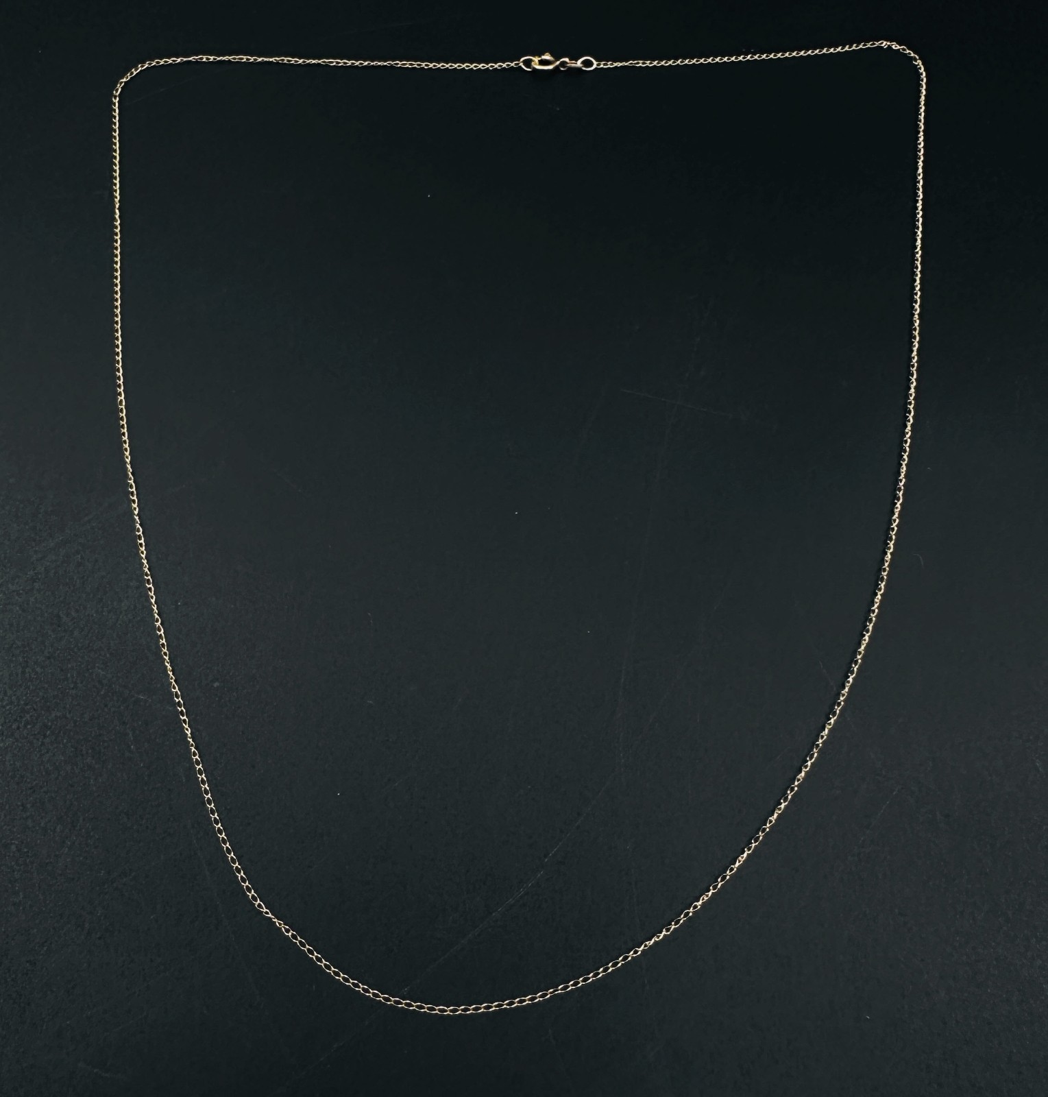 Solid 10K Yellow Gold Thin Cable Link Chain Necklace, .8mm, 18 1/4″, 0.4g