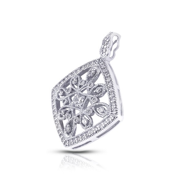 0.99ctw E VS1 Round Brilliant Earth Mined Certified Diamonds White Gold Pendant