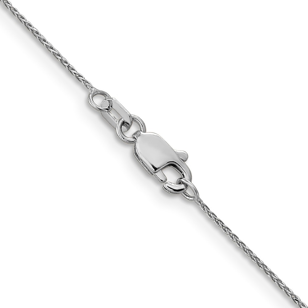 14K White Gold 0.65mm Spiga (Wheat) Chain Necklace 20 Inch Mens Womens