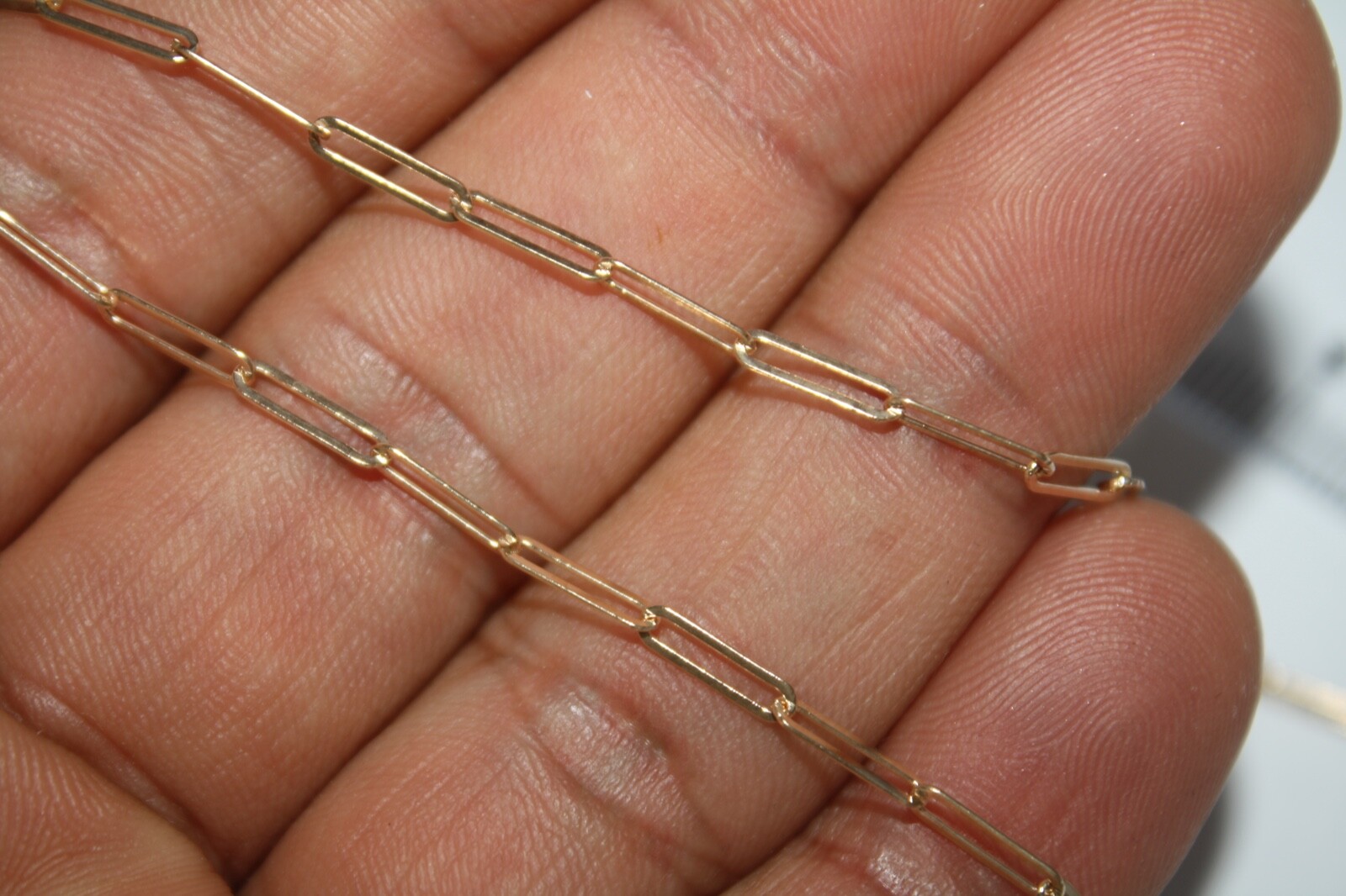 100% Genuine 9k Solid Yellow Gold Long Link Paperclip Chain 70cm. Brand New