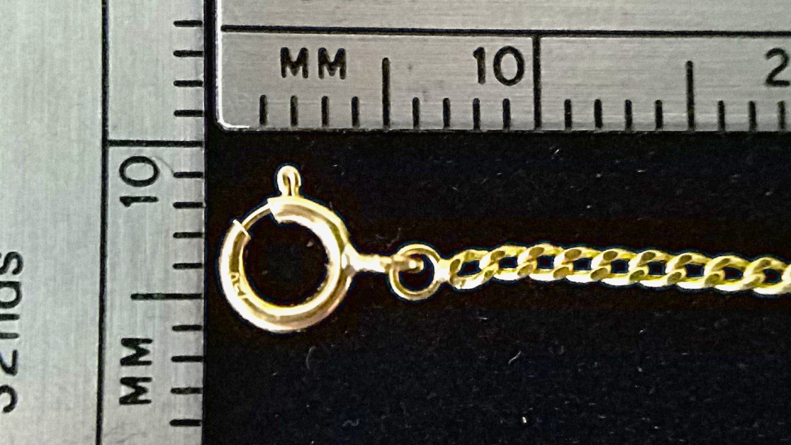 18k 1.4mm Curb Yellow Gold 2.25″ Chain Extender Safety double 4.5mm spring ring