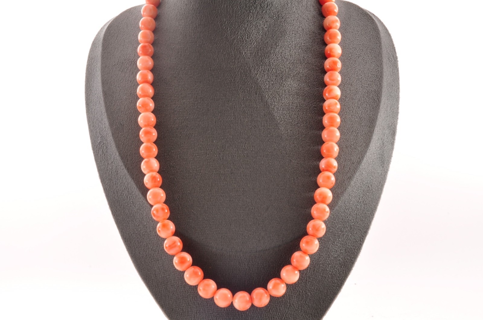 925 silver craps Pink coral necklace (17.3in, 370ct) 925 silver with Certificate