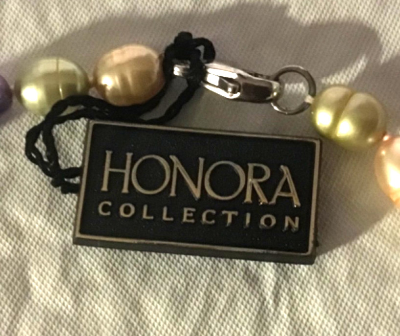 High Quality HONORA Multicolor Freshwater Pearl Necklace Sterling Clasp 20”