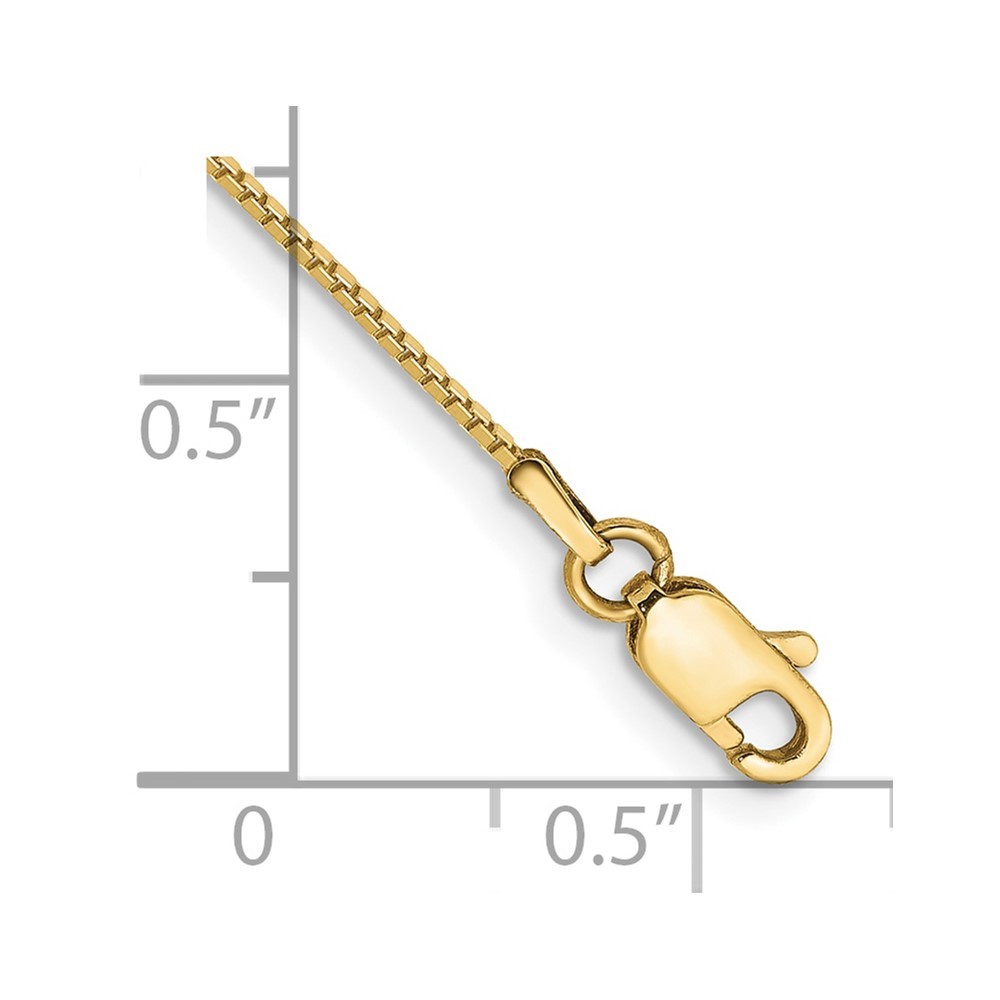10K Yellow Gold 0.5-0.95mm Box Chain Necklace 7-30 Inch Mens Womens