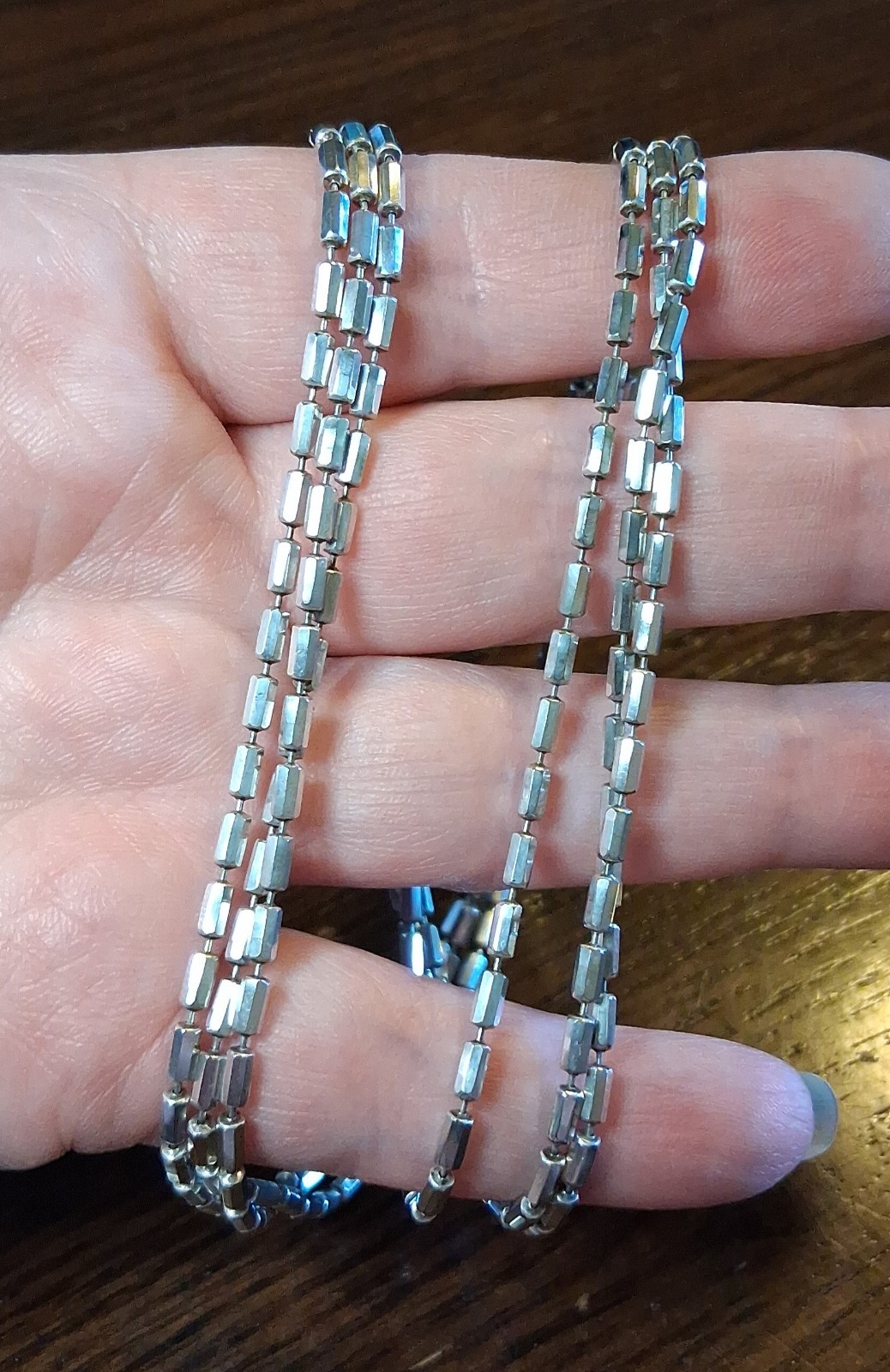 Vintage Milor Sterling 3 Strand Ball Chain 18″ Necklace Minor Flaw See Pics/Desc