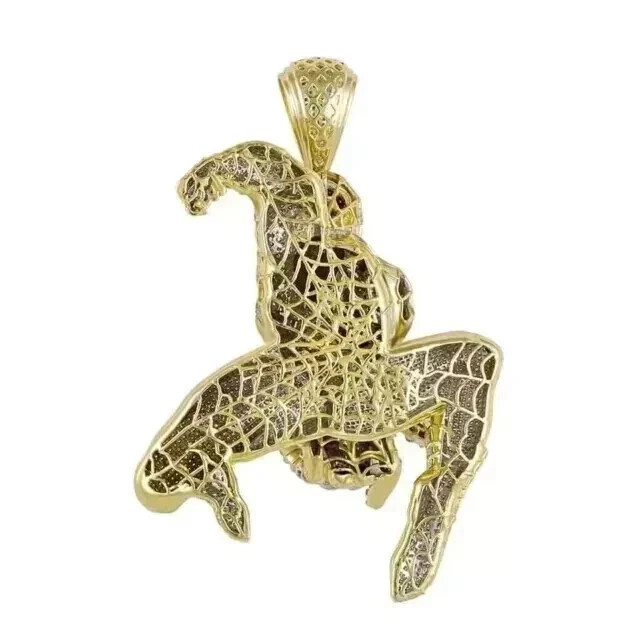 Men’s Cartoon Pendant 14K Yellow Gold Plated 4.00Ct Round Cut Moissanite Silver