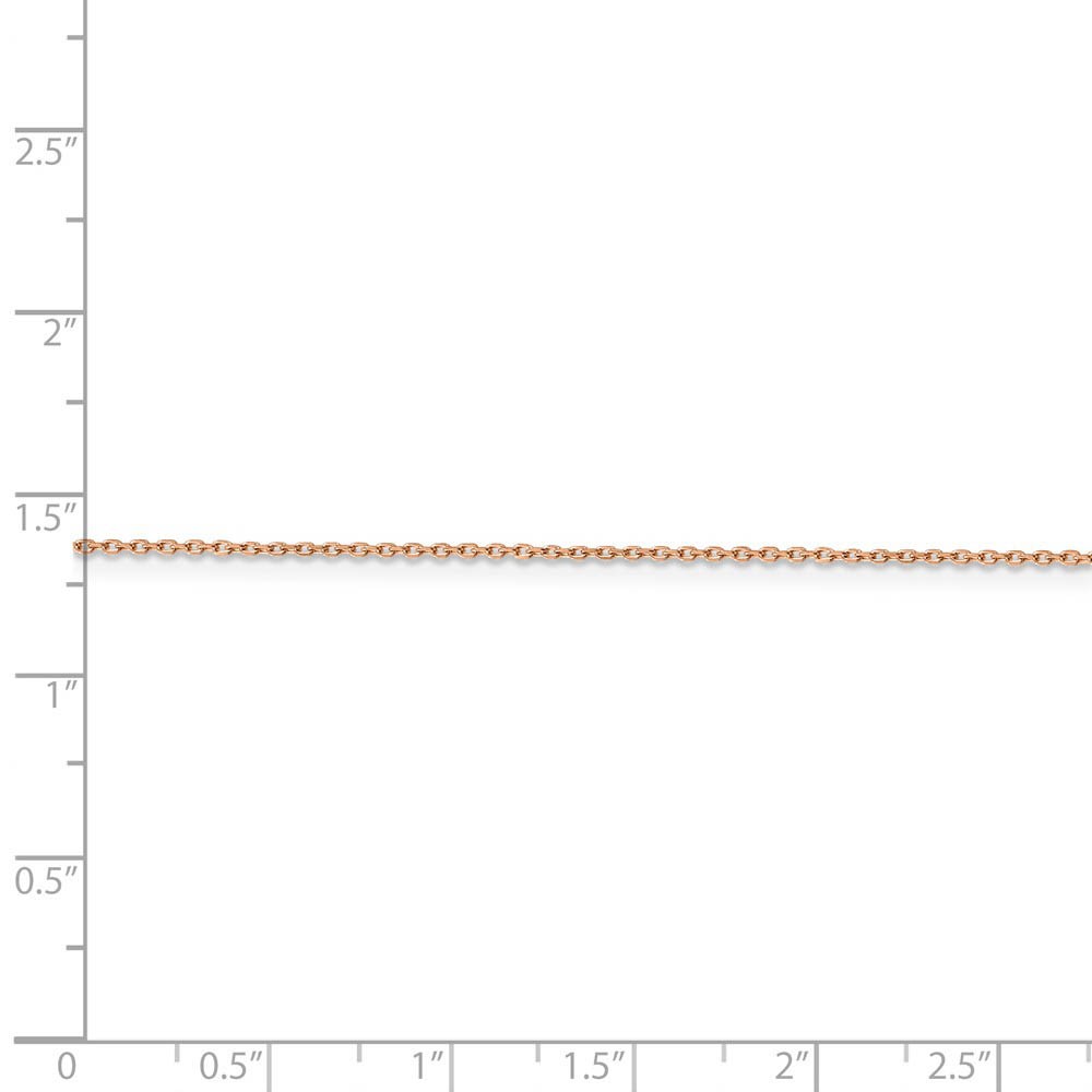 1mm, 14k Rose Gold, Solid Cable Chain Necklace