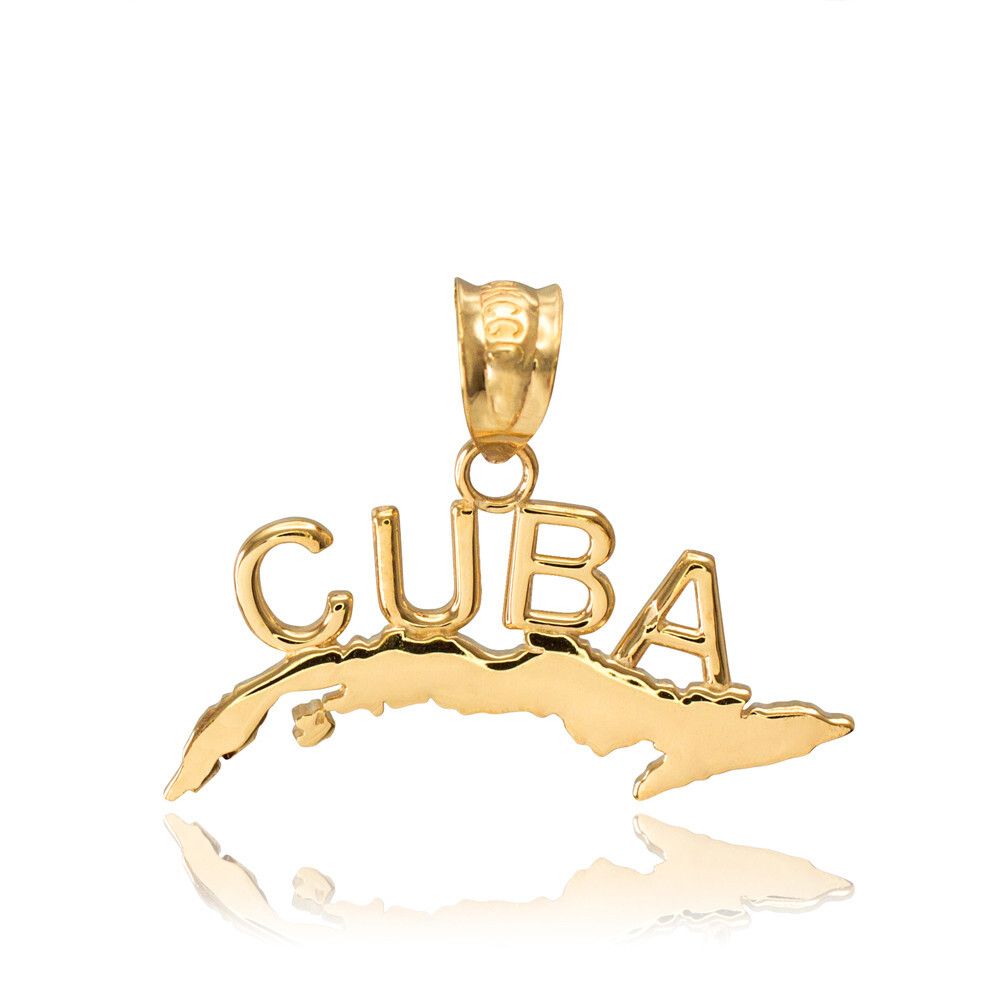 Gold CUBA Pendant Necklace(Available in Yellow/Rose/White Gold)