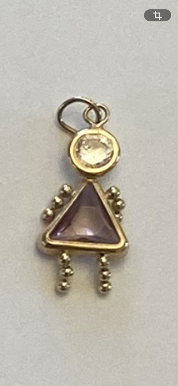 Vintage 14KT Yellow Gold BIRTHSTONE BABY BOY / GIRL Charm PENDANT gemstone MOM