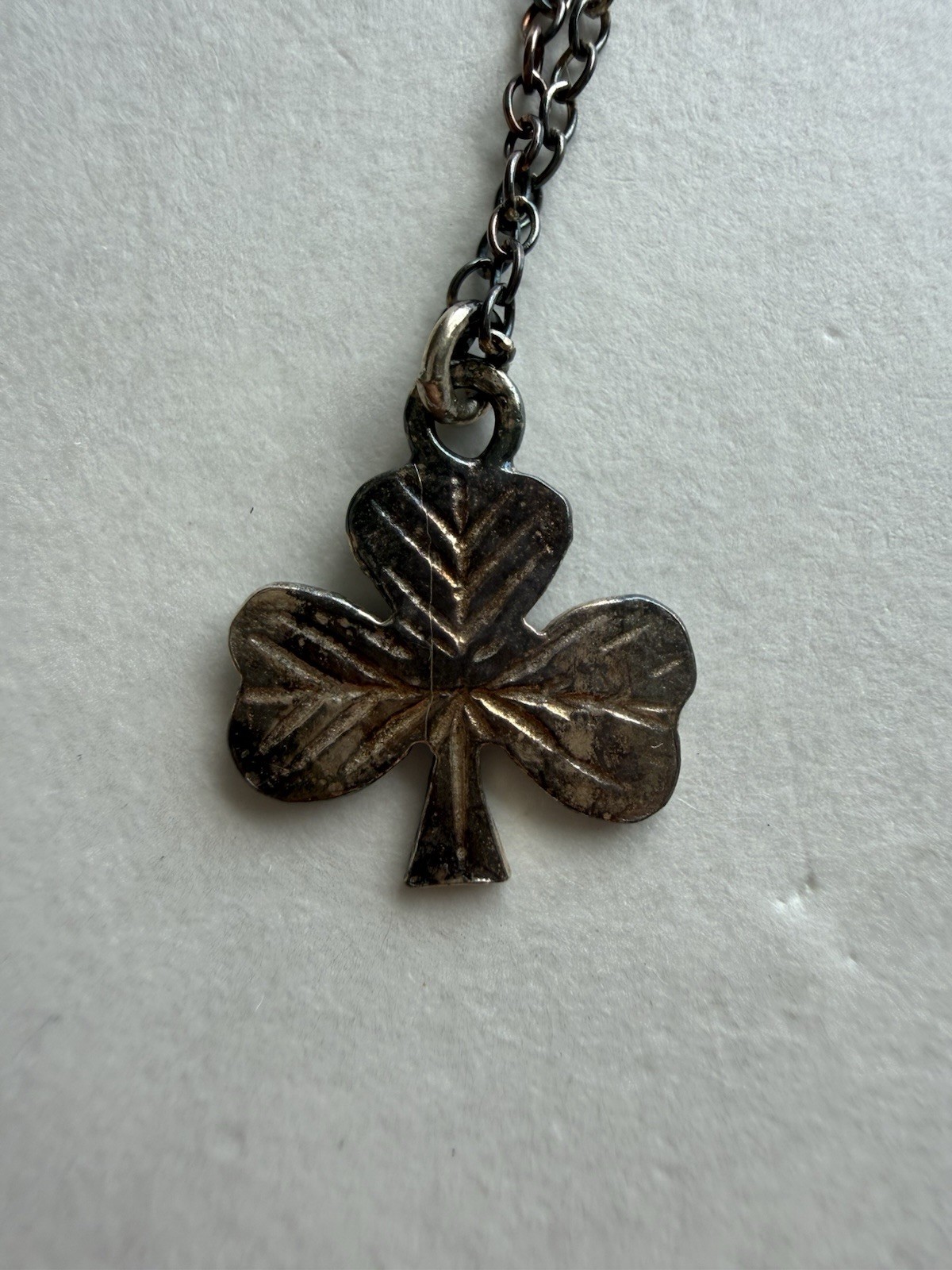 Vintage Irish Sterling Silver Shamrock Pendant Necklace J.O’N Eire 925