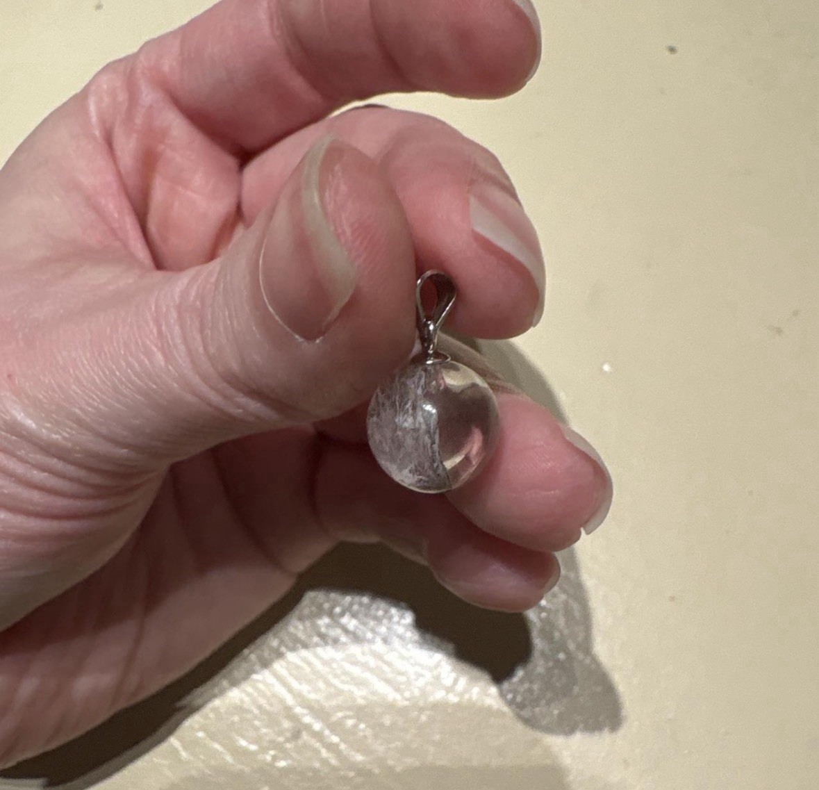 Sterling Silver 925 Dendritic Agate Globe/Sphere Pendant