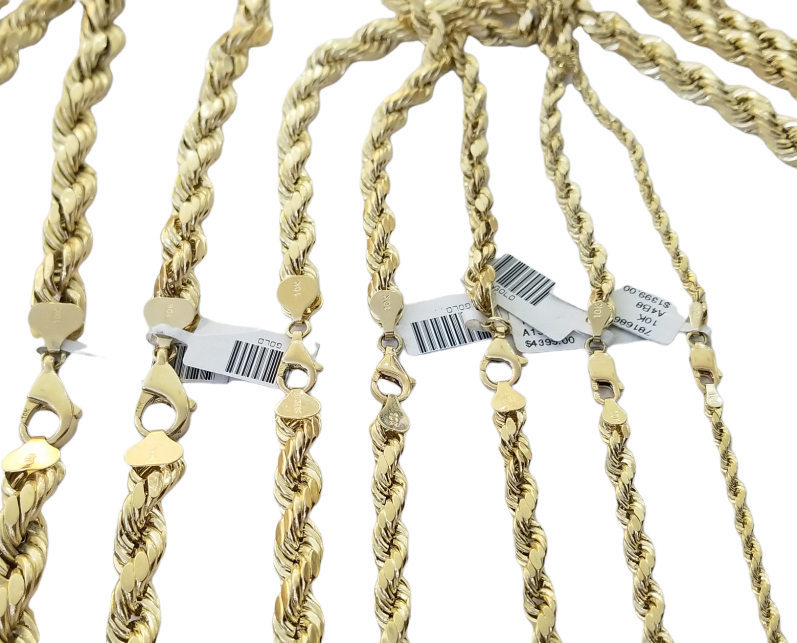 Real 10k Gold Rope Chain Necklace 18″-30″ Inch 3mm-10mm Men & Women DISCOUNT