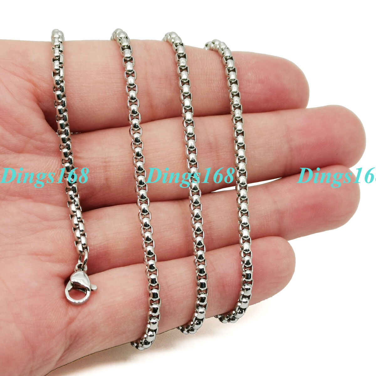 BUY 1 GET 1 FREE 18K White Gold Filled 16″/18″-24″ 2mm Round Box Chain Necklace
