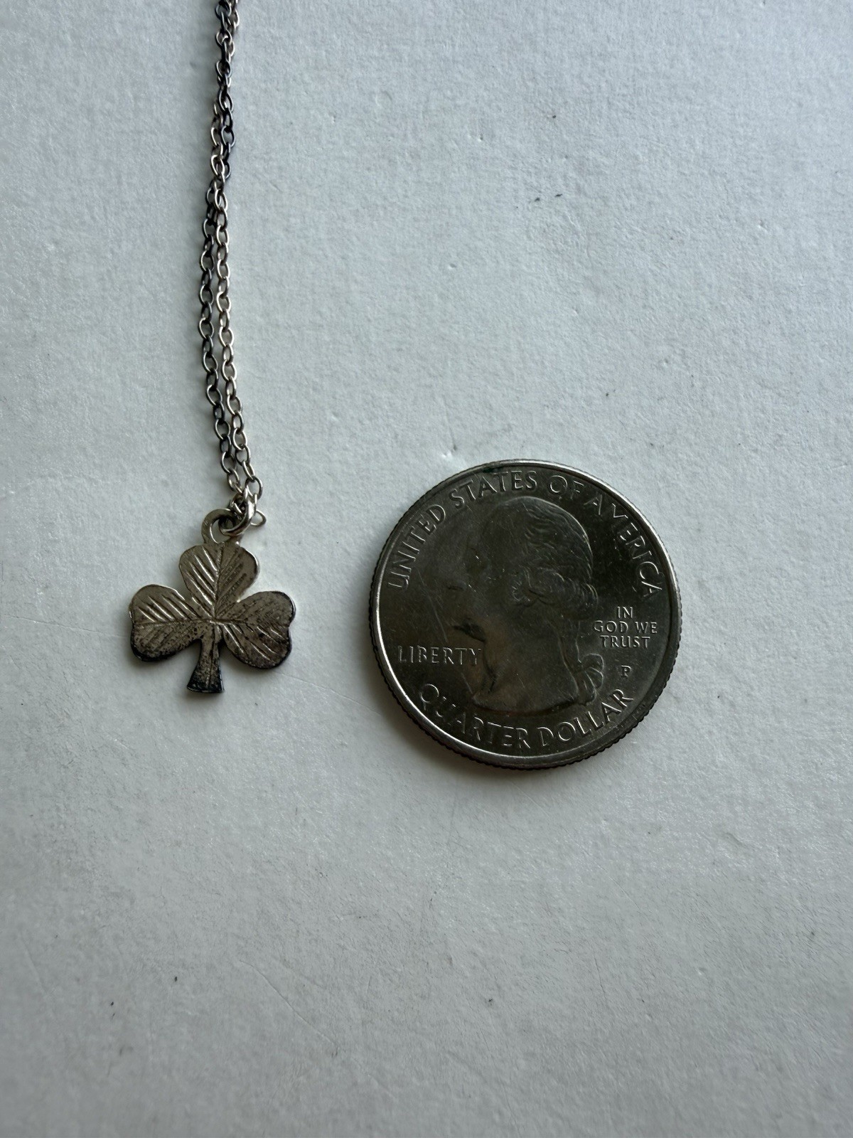 Vintage Irish Sterling Silver Shamrock Pendant Necklace J.O’N Eire 925