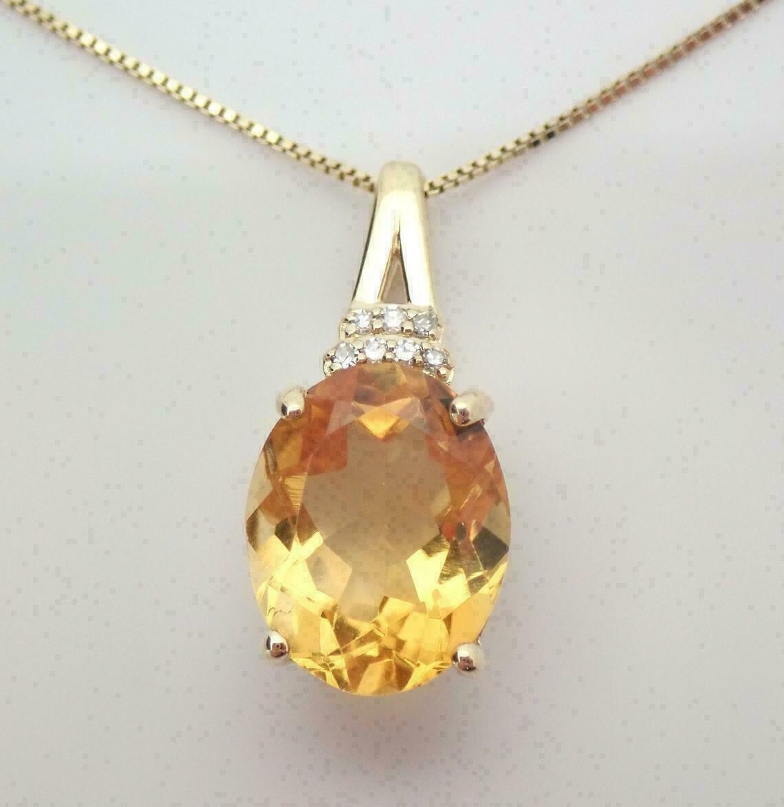 2.70Ct Oval Simulated Yellow Citrine Pendant 14K Yellow Gold Finish Free Chain