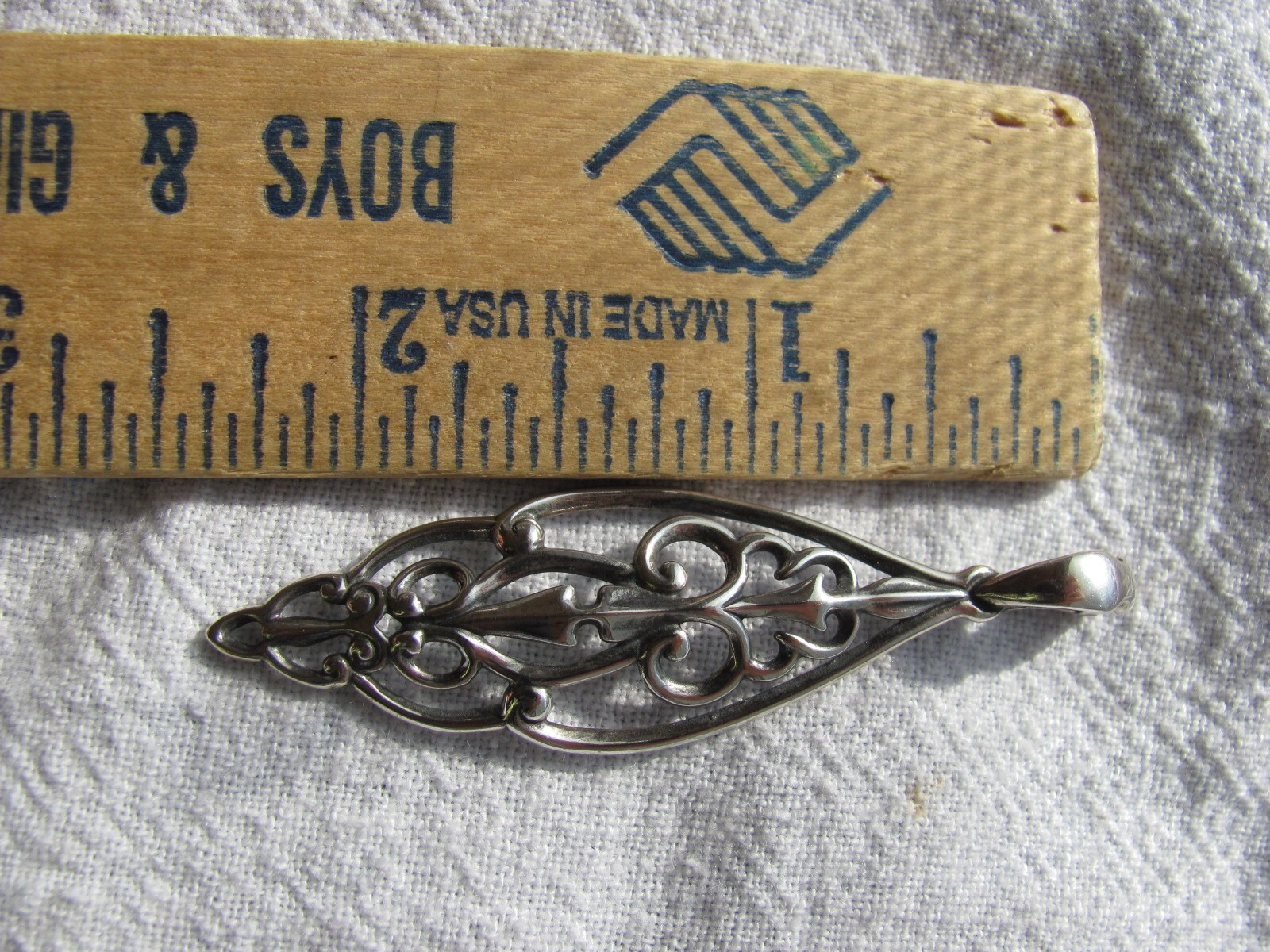 Carolyn Pollack Sterling Silver Ornate Scroll Shield Enhancer Pendant