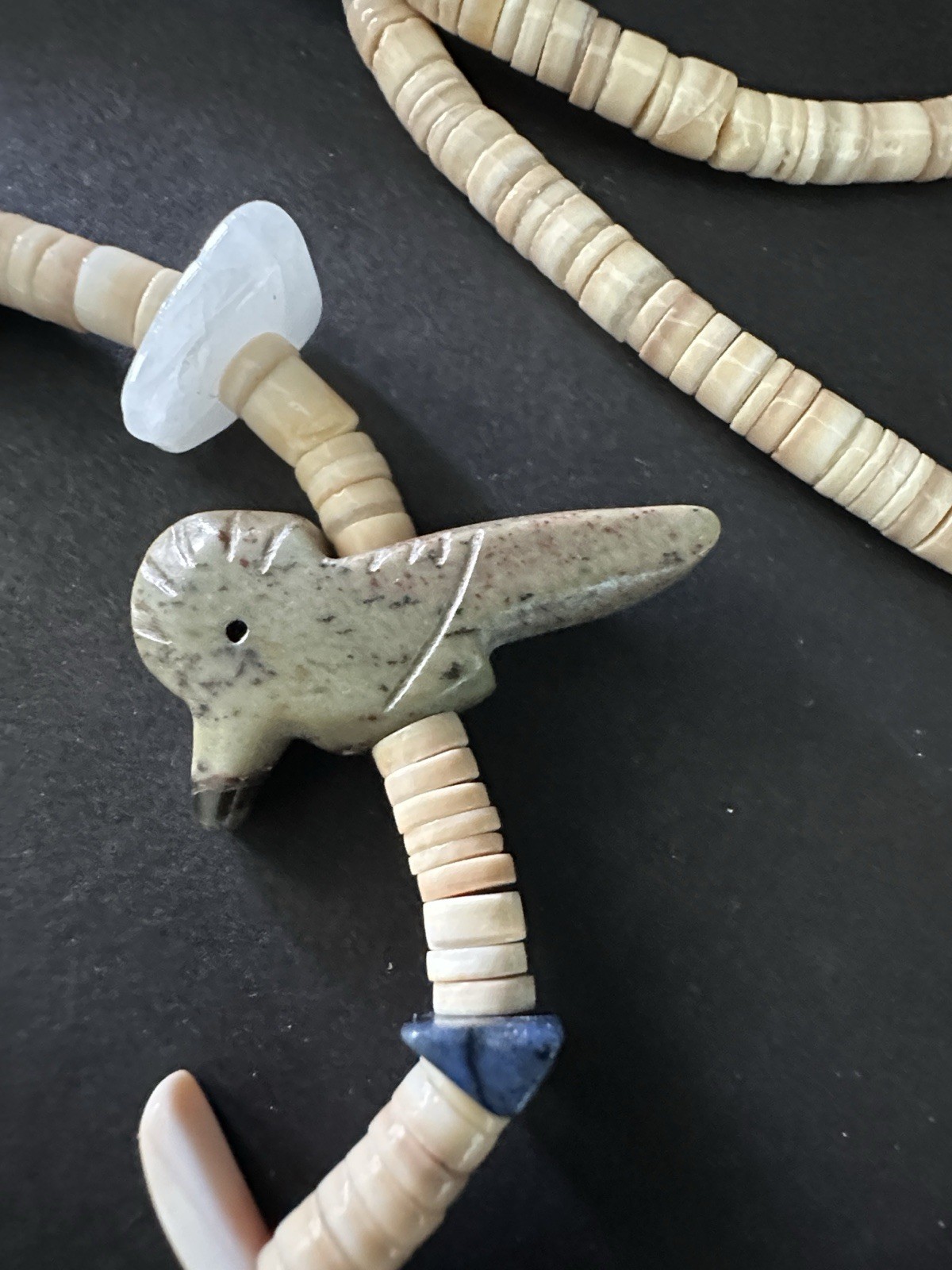 Natural Stone Fetish Style Necklace Carved Animals 2 Strand
