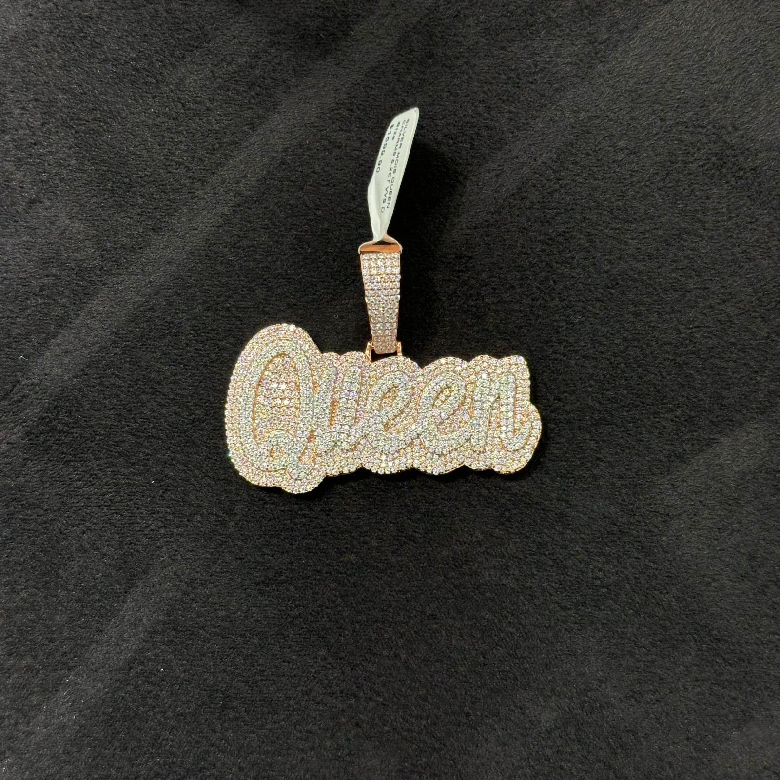 Rose Gold Coated Queen Charm .925 Silver Moissanite 5.2 CTW VVS D