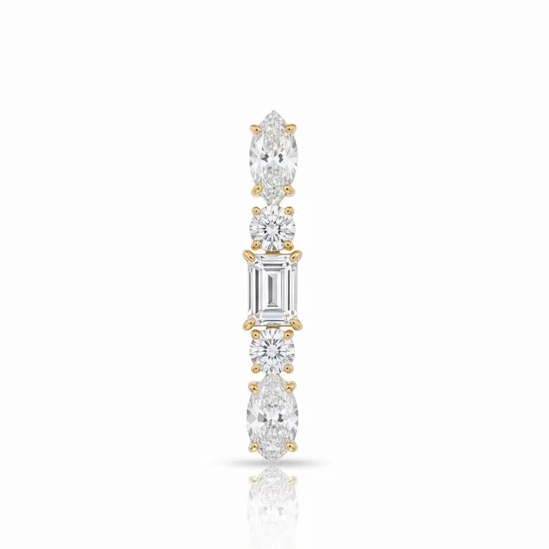 2.50CTW Multi Cut Lab Created Diamond 14k Yellow Gold Plated Women’s Pendant