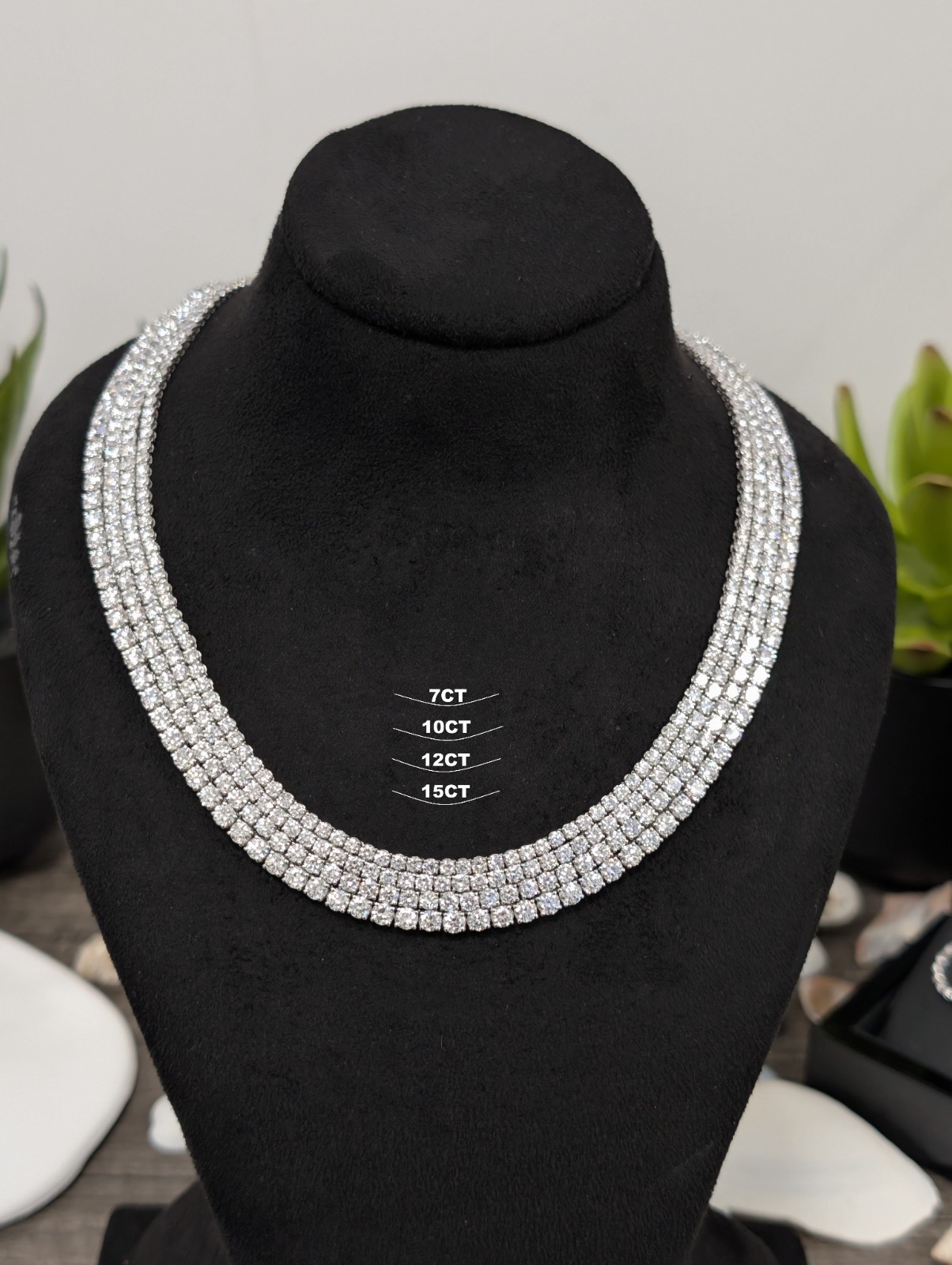 Diamond Tennis Necklace Lab Grown Diamond 5CT – 20CT – 14K Gold